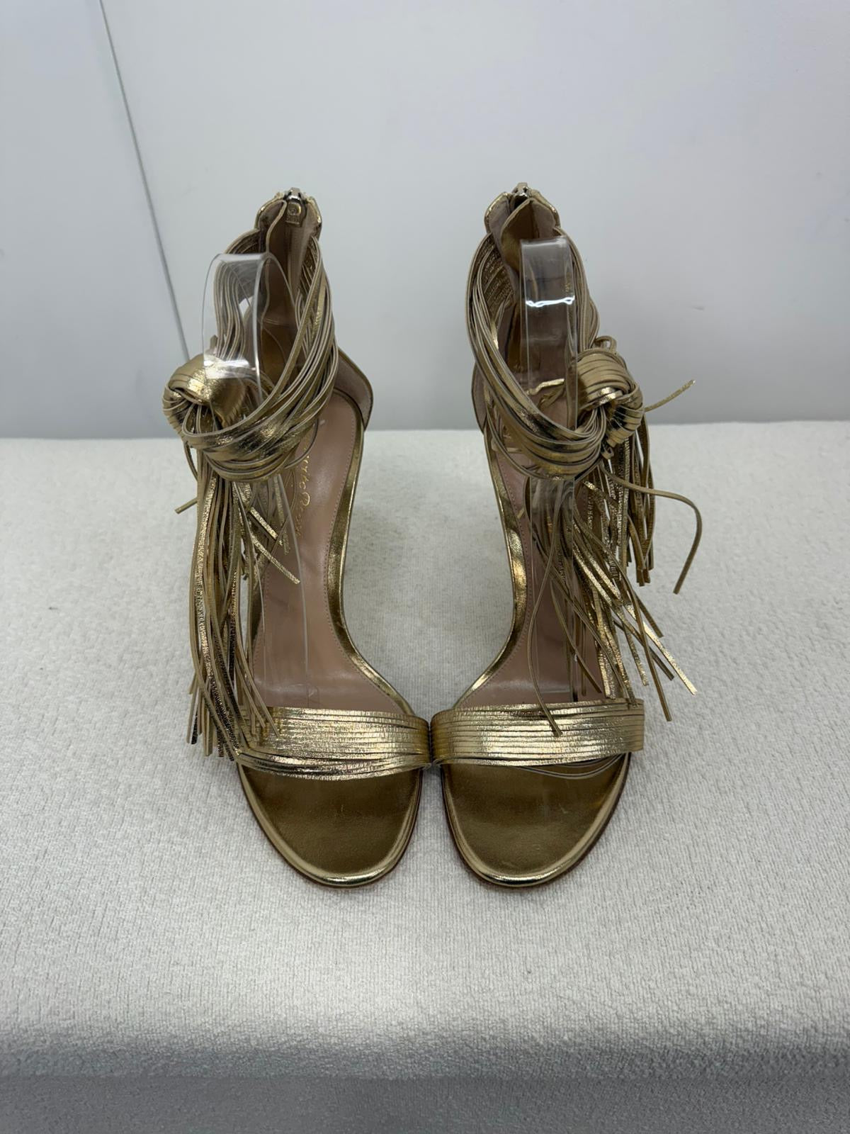 Gianvito Rossi Gold Tassel 'Noelle' Heels - UK 6