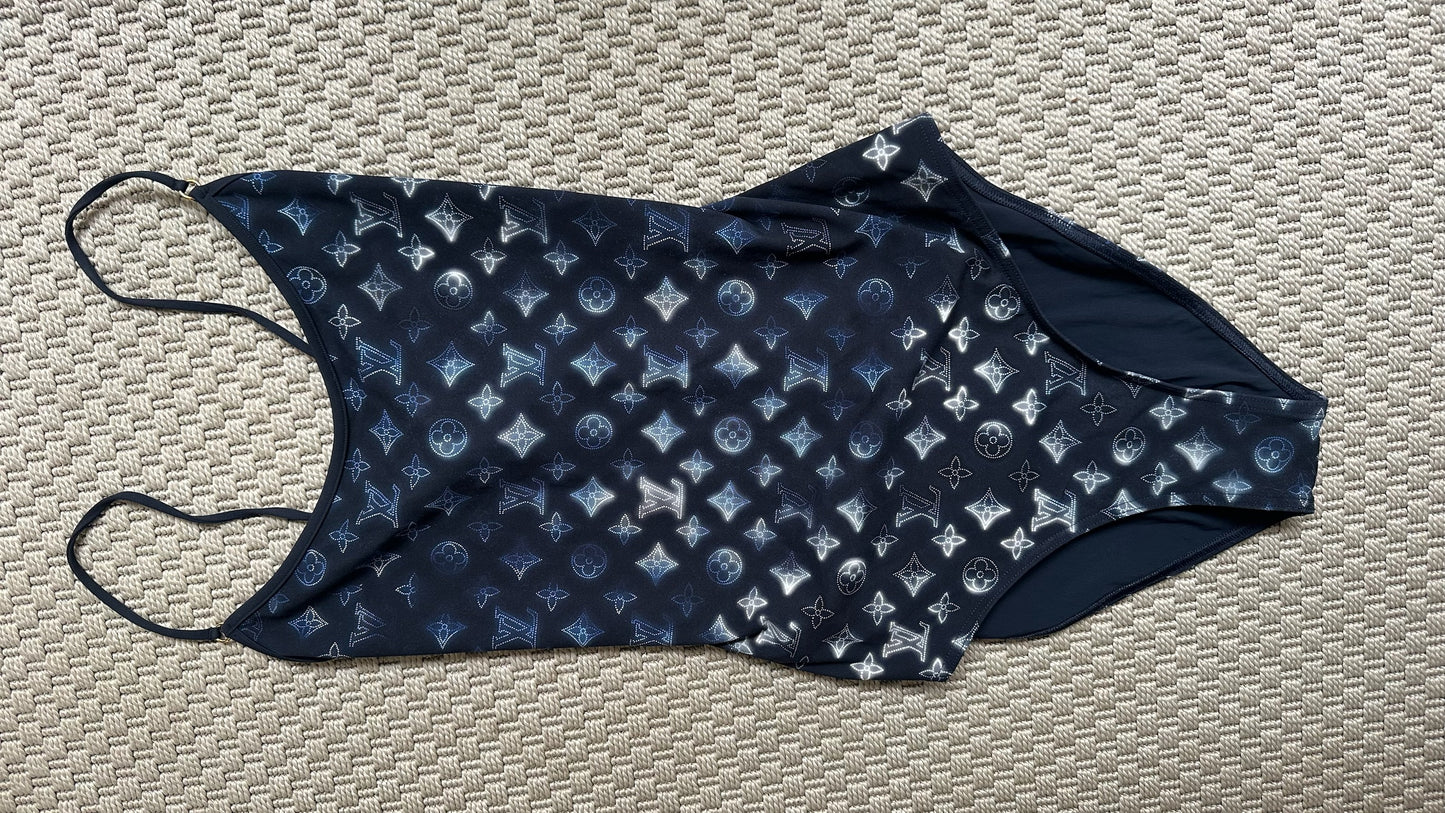 Louis Vuitton Blue Mahina Monogram One Piece Swimsuit-40/UK10