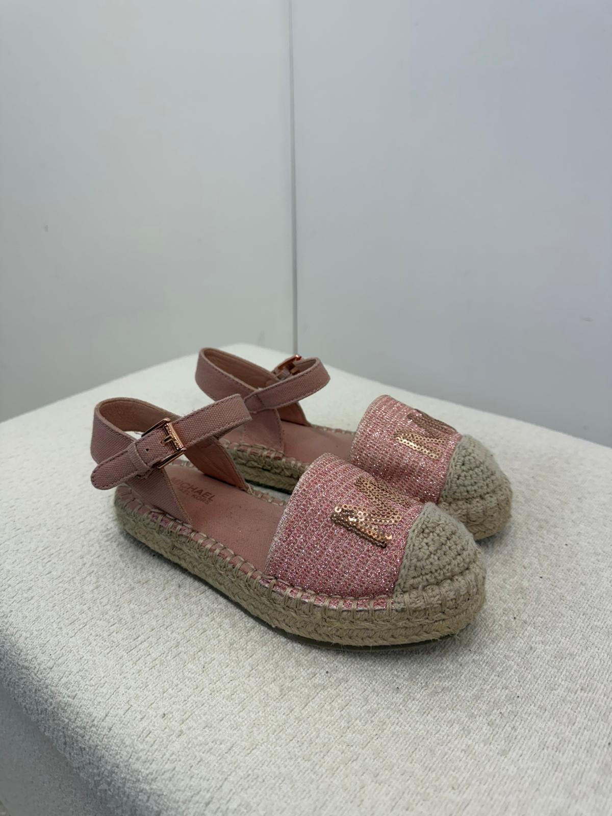 Kids Michael Kors Pink Espadrille Sandals- 11.5