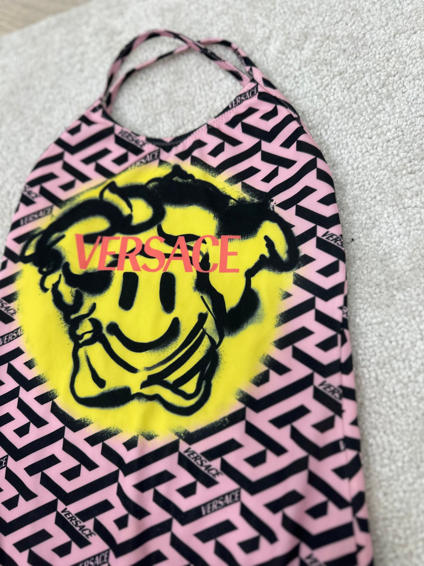 Kids Versace Pink & Yellow Swimsuit (Age 8)