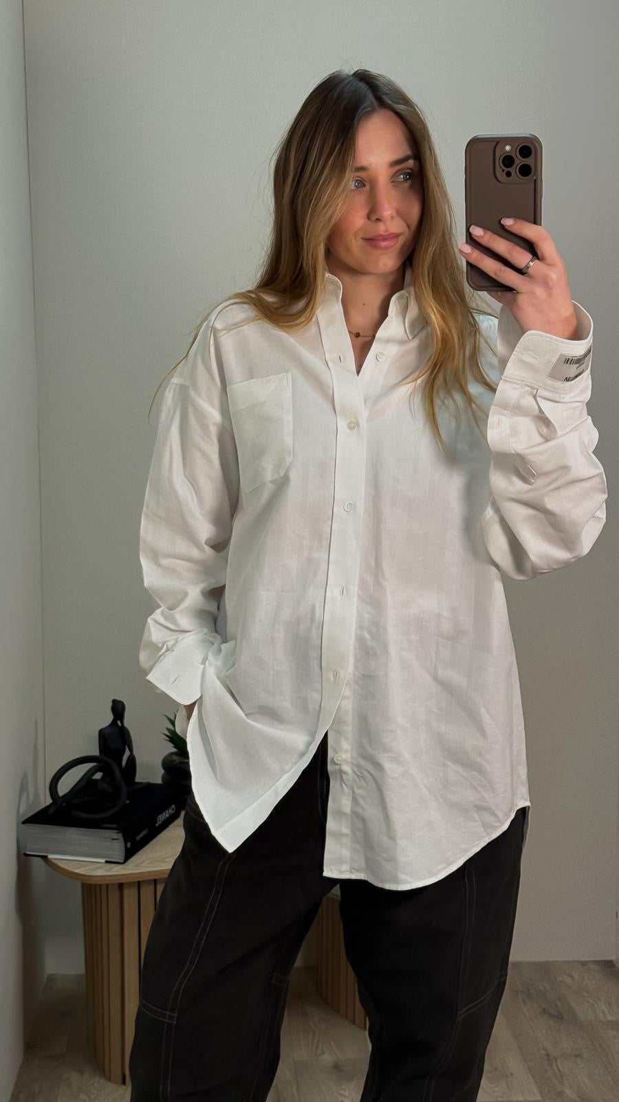 Vetements White Logo Collared Shirt - Small