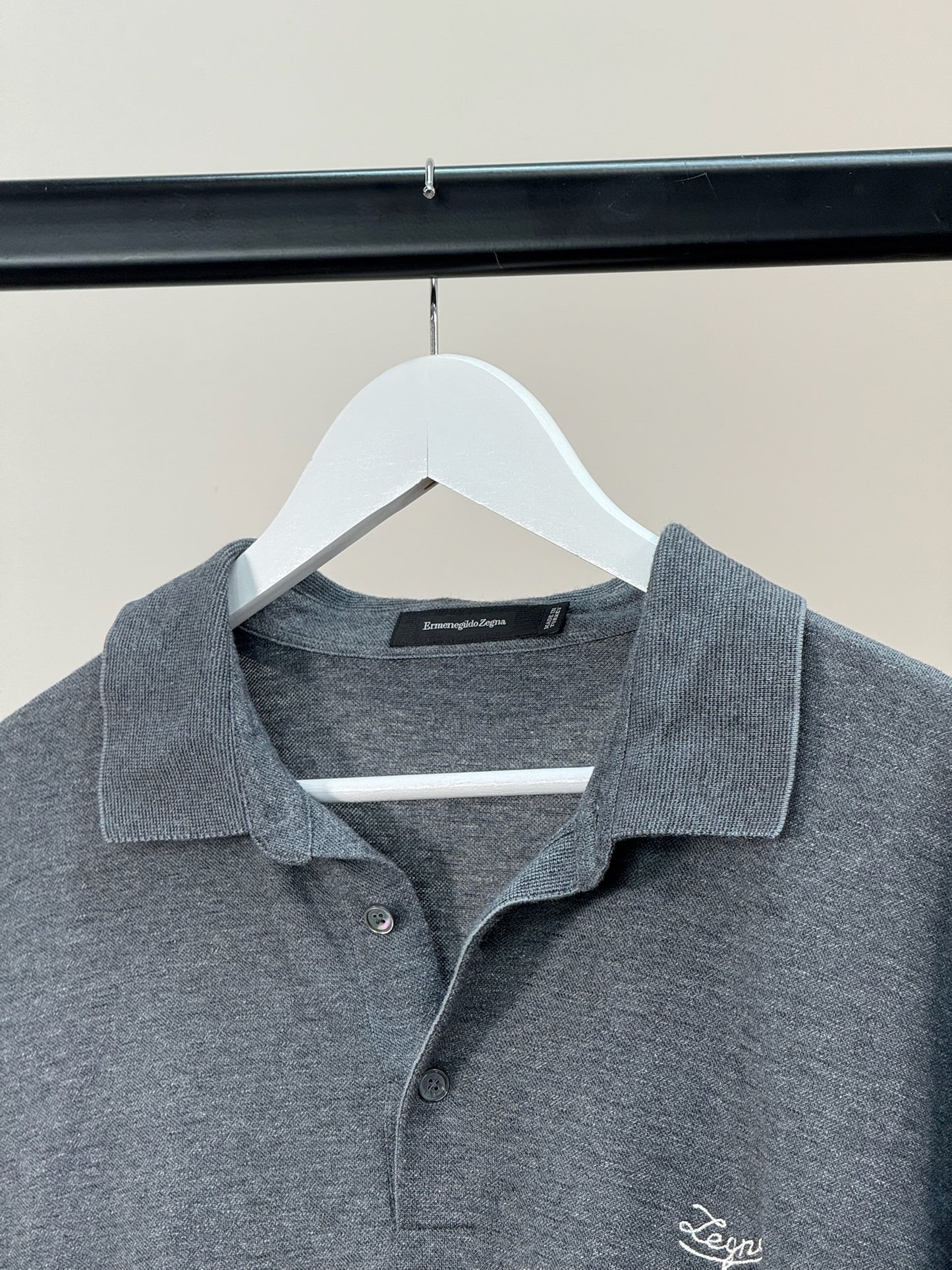 Zegna Grey Logo Polo T-Shirt - XXL