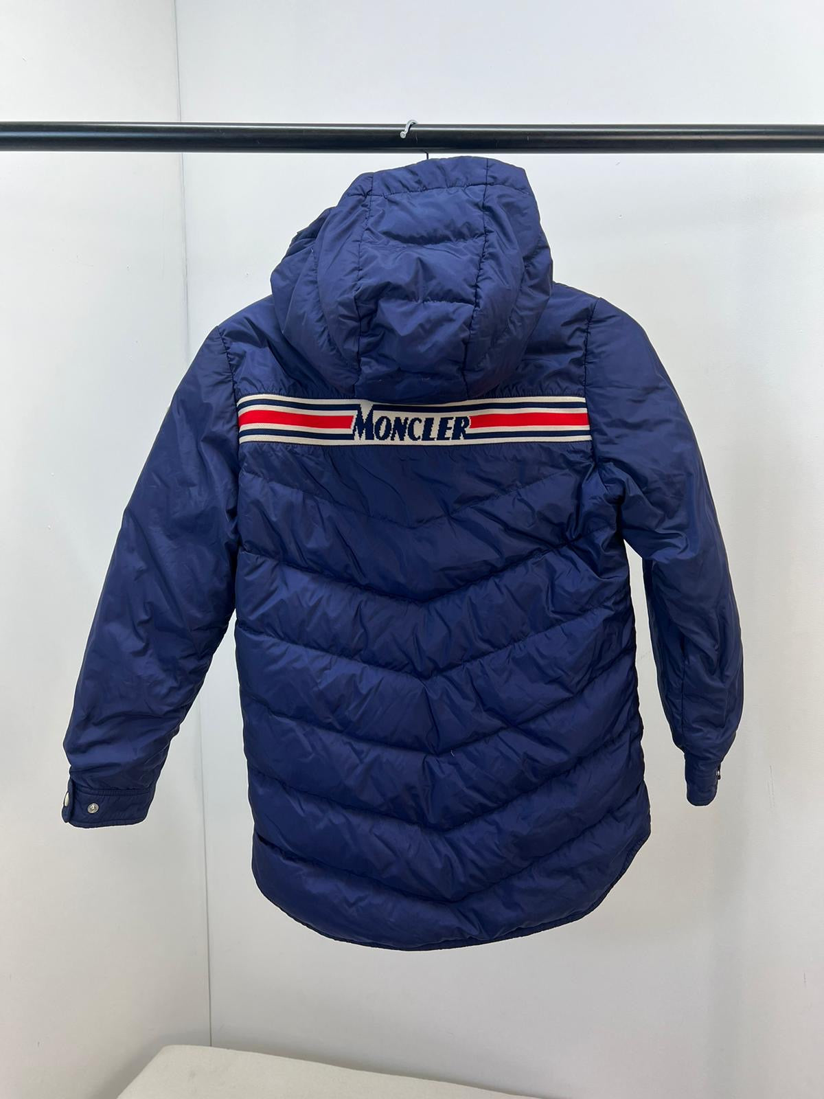 Kids Moncler Navy Flag Zip Row Zip Coat - Age 10