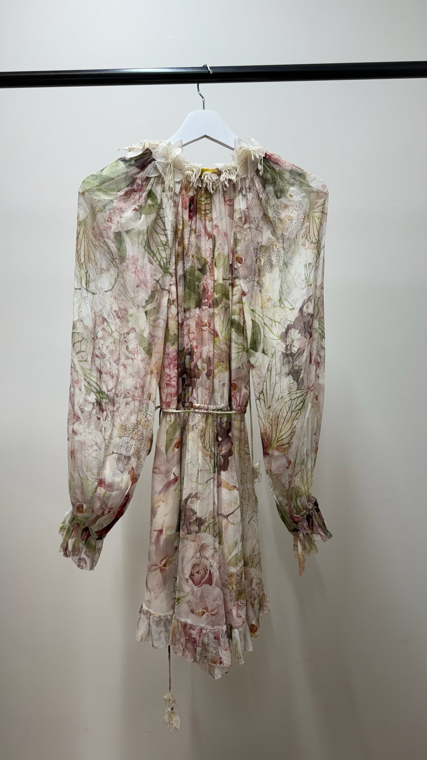 Zimmermann Cream Purple Flower 'Dancer Flutter' Playsuit- New In Tags SIZE 1-UK 8/10