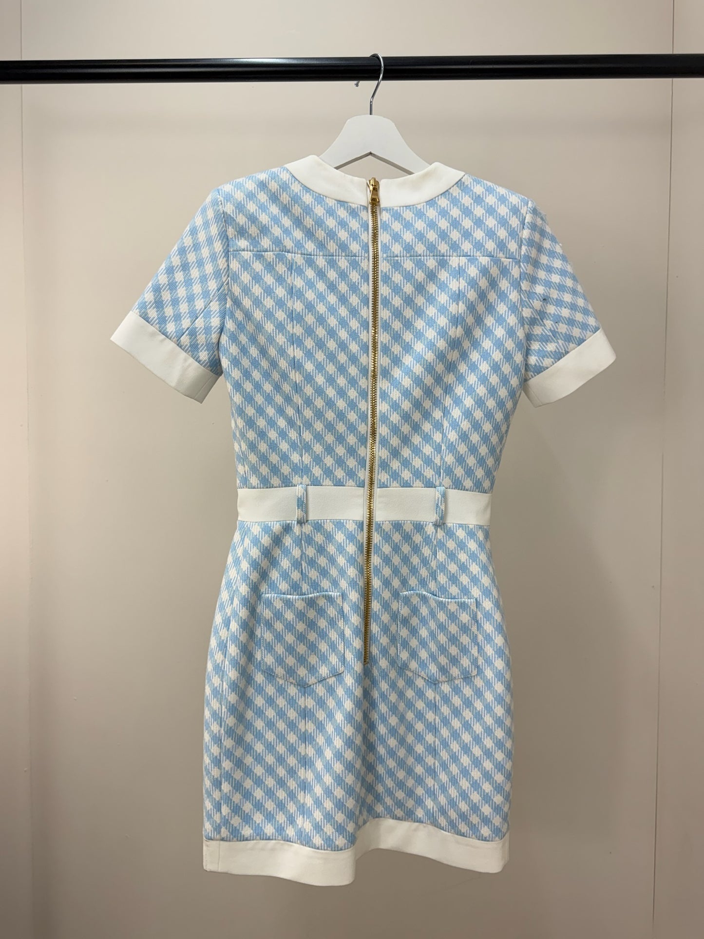 Balmain Blue White Checked Dress -UK 6/34