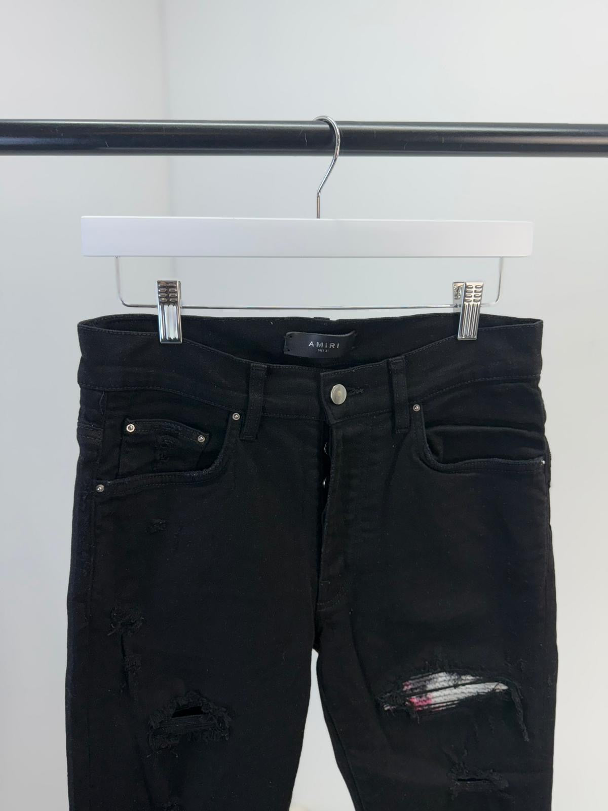Amiri Black Pink MX1 Ripped Jeans -30