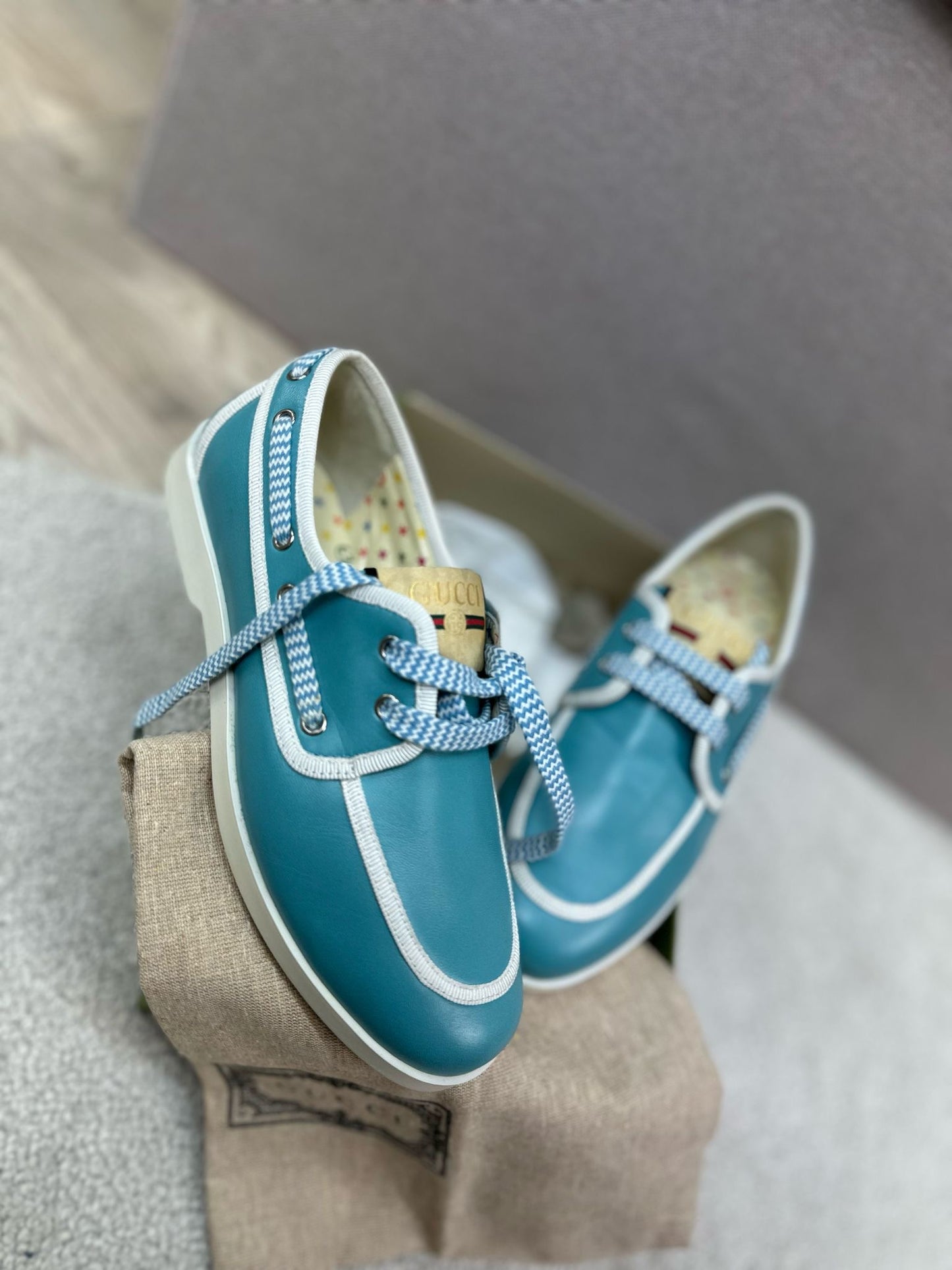 Kids Gucci Blue Boat Shoes - Brand New In box Eu 33