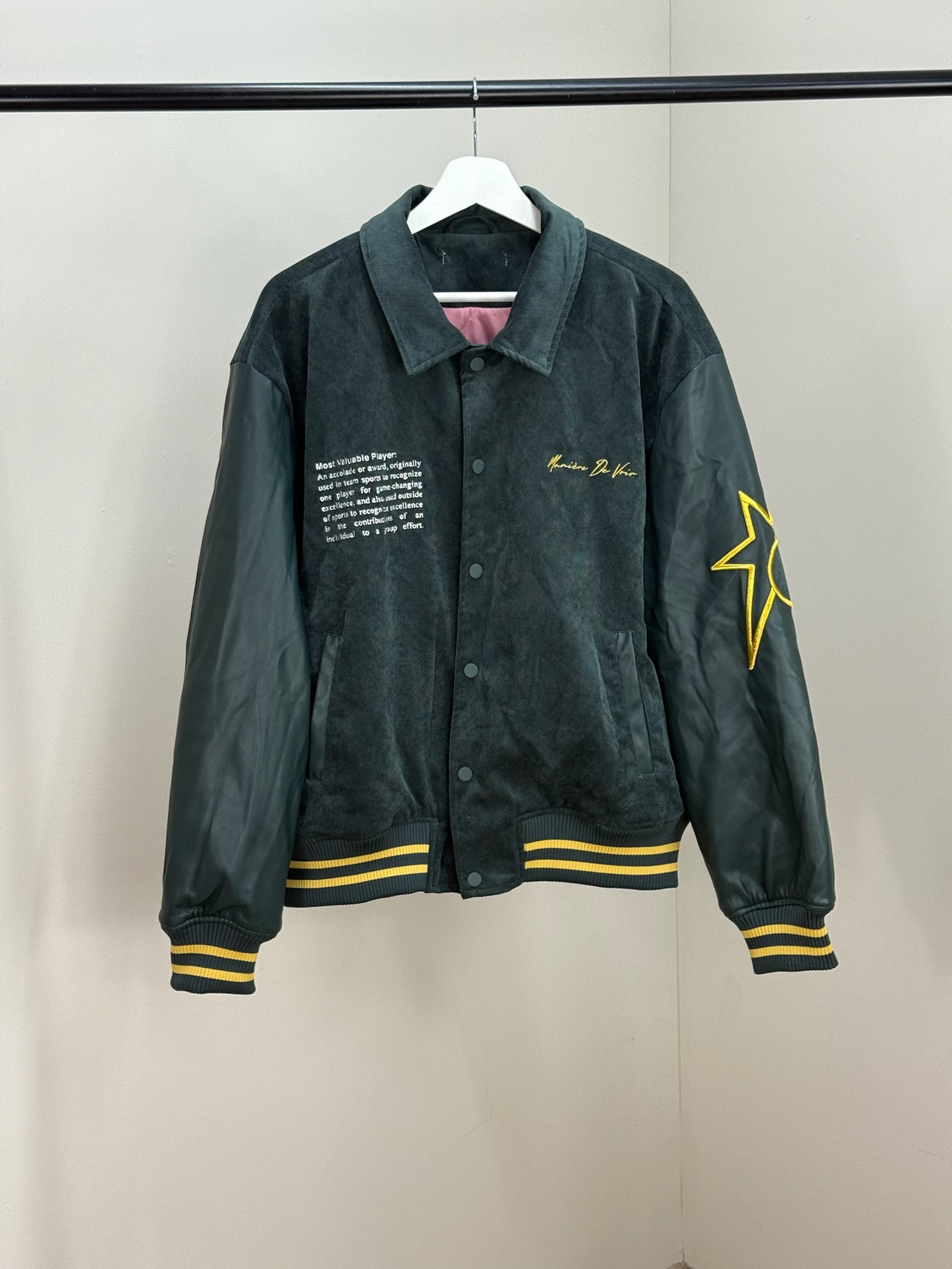 Manière De Voir MVP Green Yellow Bomber Jacket - Large