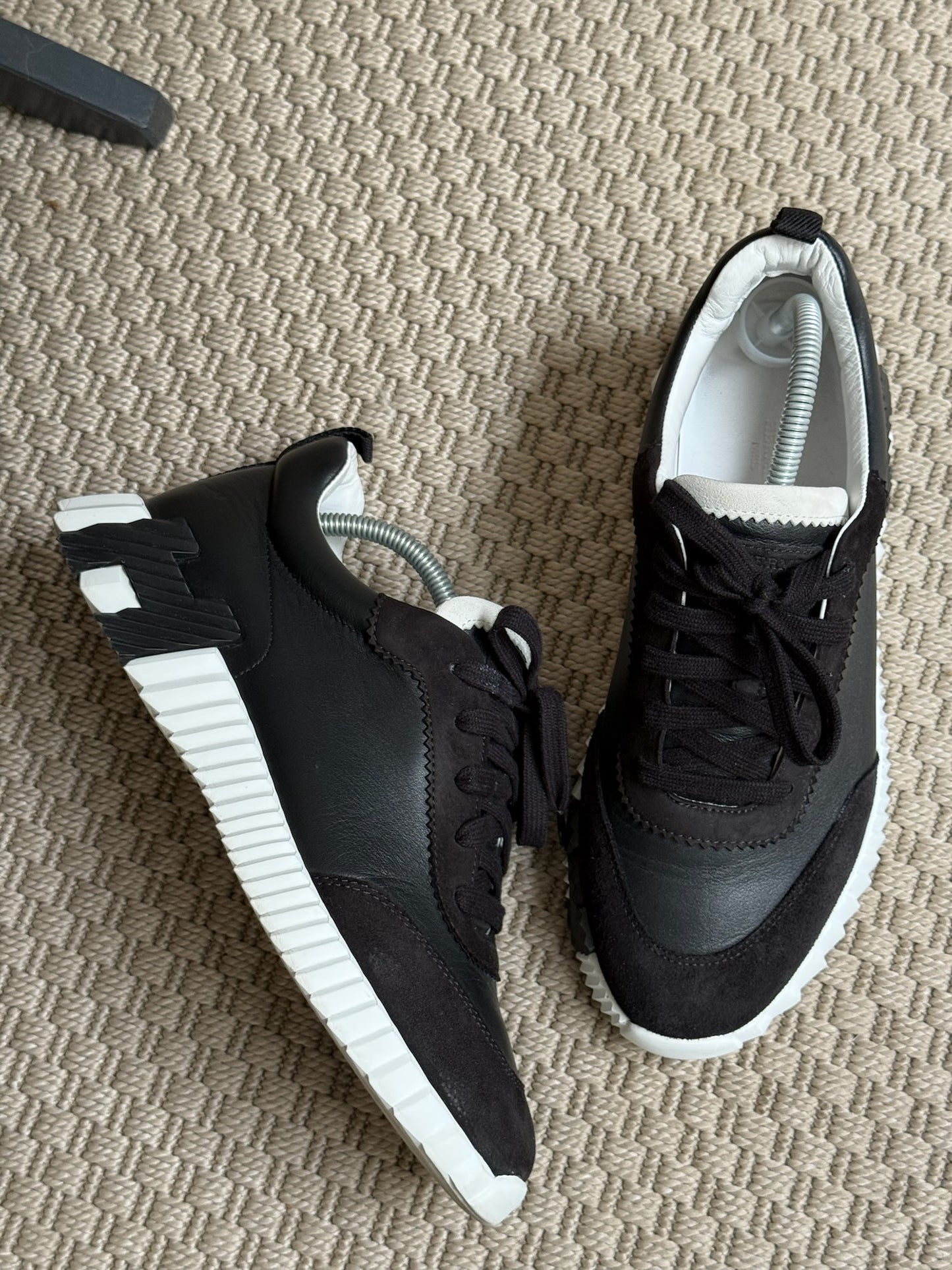 Hermes Black White Bounce Trainers - 40.5/UK 6.5