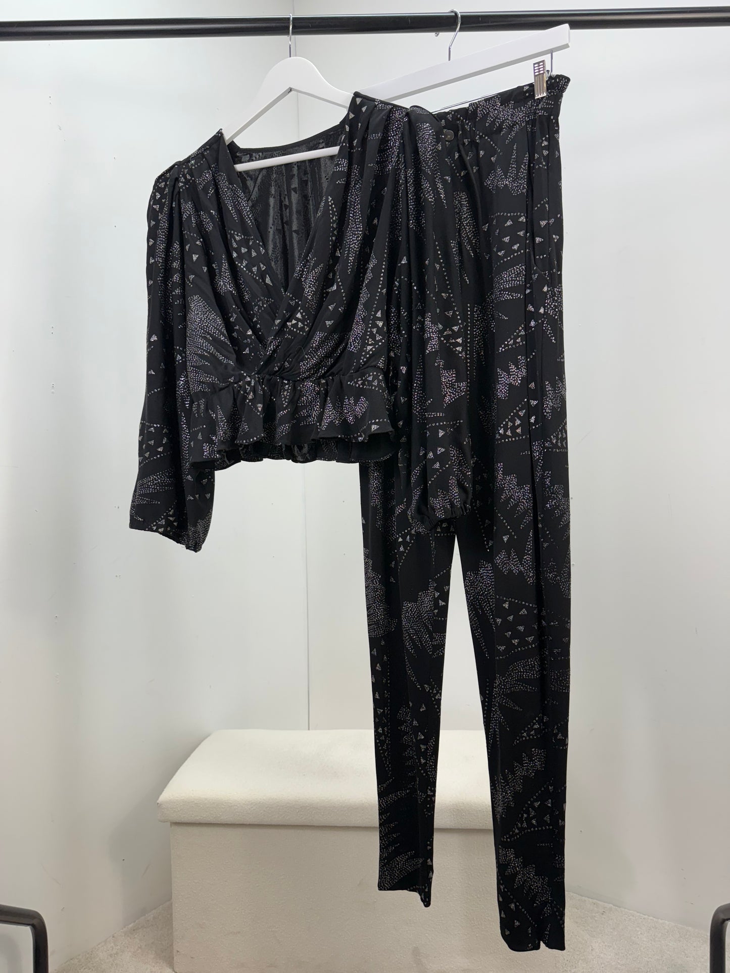 Isobel Marant Black & Silver Detail Trouser Co-Ord - UK 8