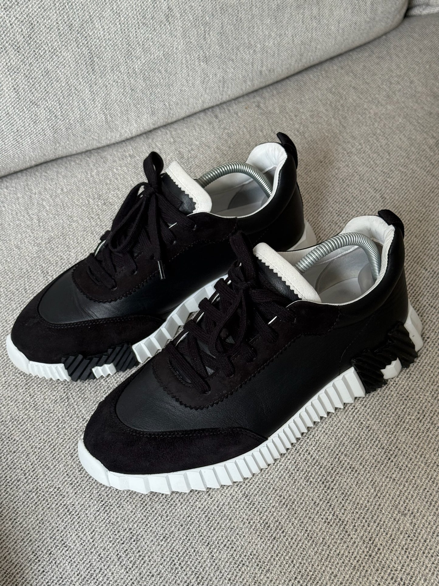 Hermes Black White Bounce Trainers - 40.5/UK 6.5