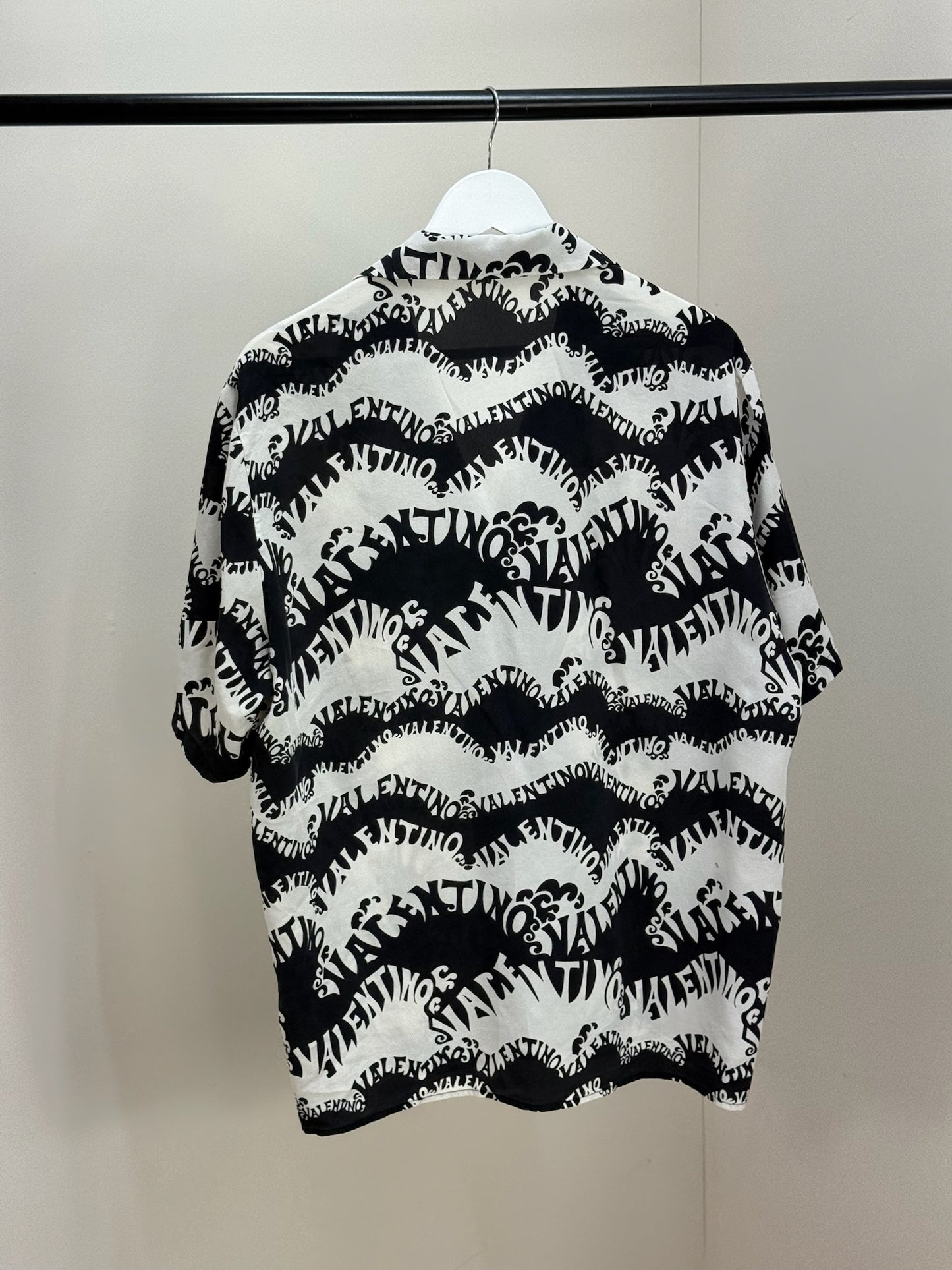 Valentino Black White Multi Logo Shirt - 48/Medium