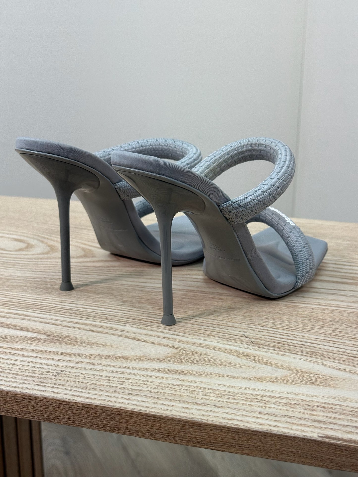 Alexander Wang Gray Julie 105mm Nylon Tubular Heeled Sandals - UK 5.5