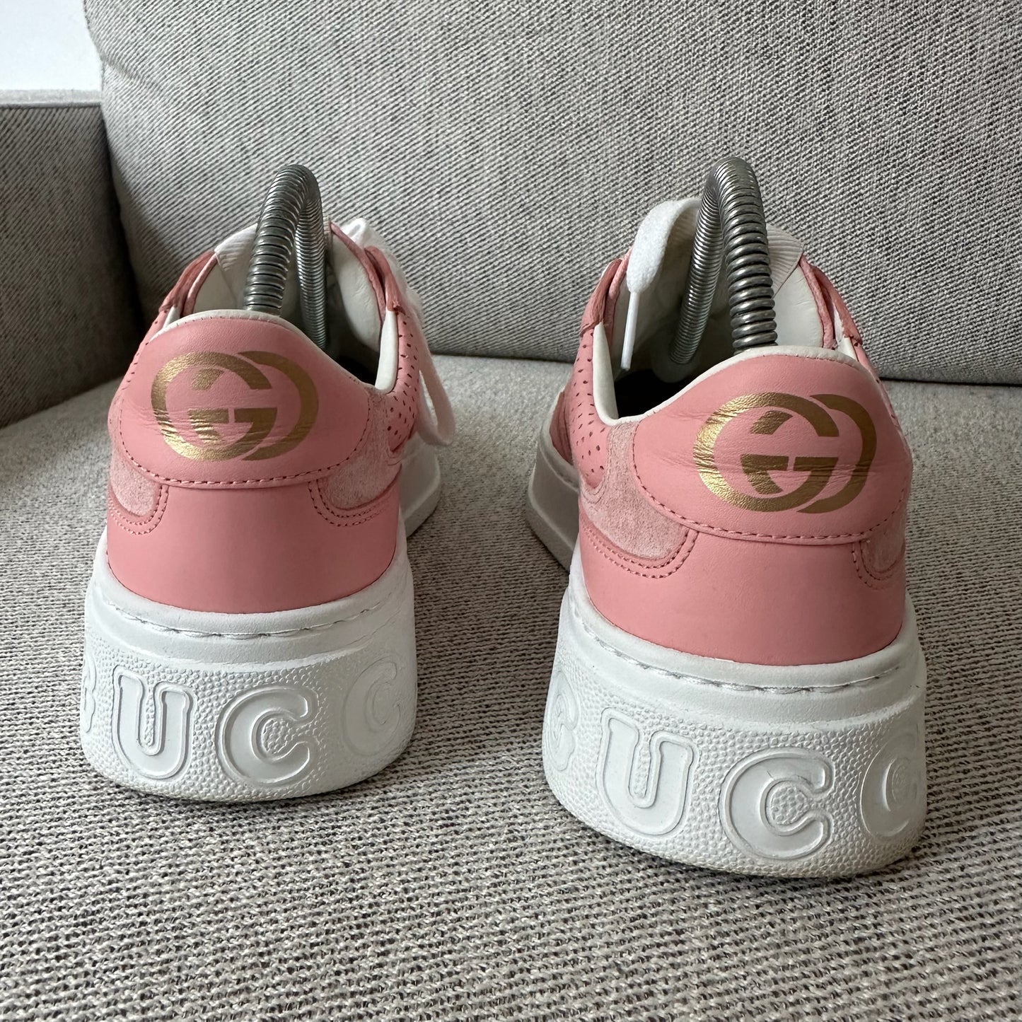 Gucci Pink GG Chunky B Trainers-UK 5