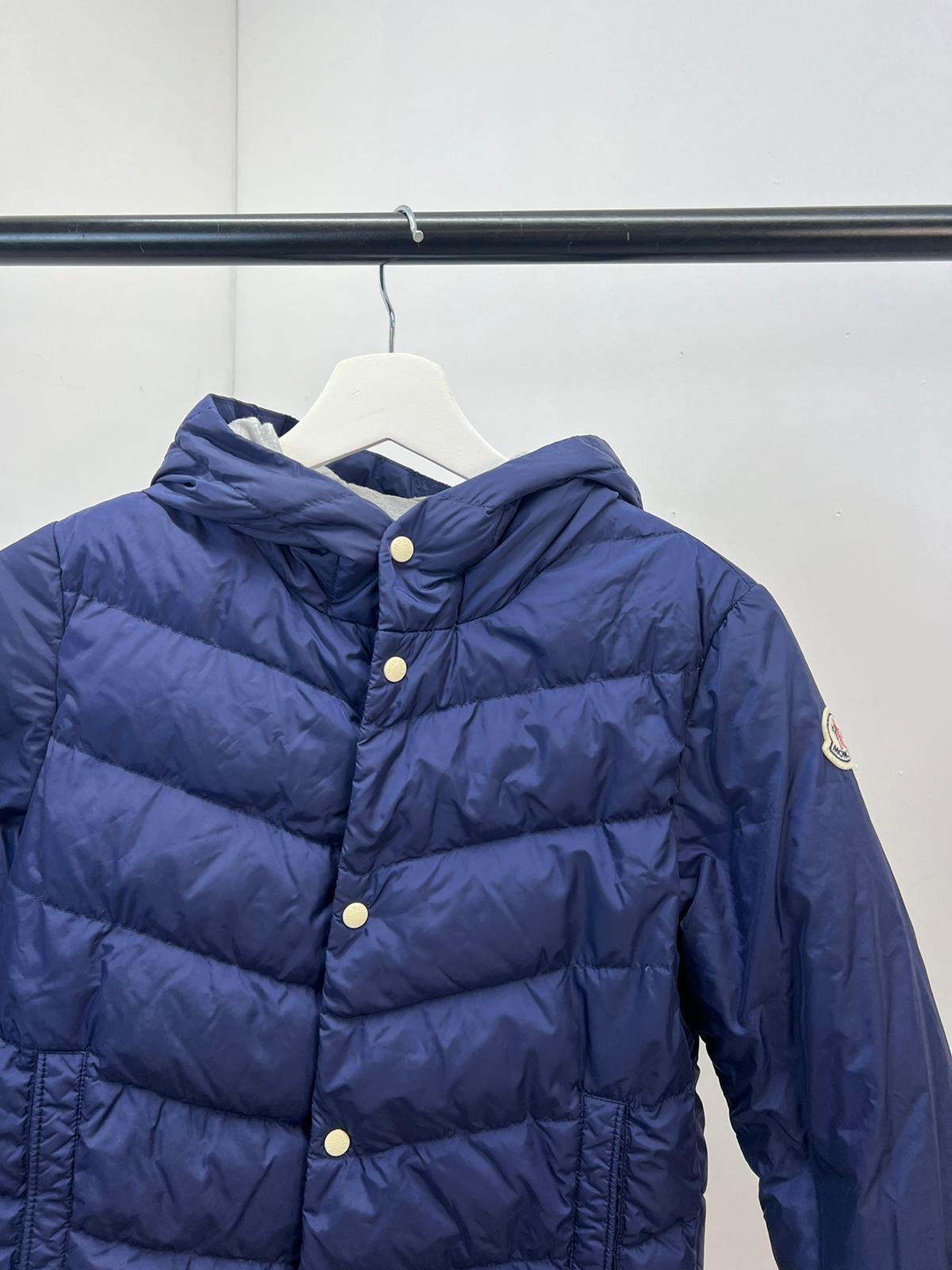 Kids Moncler Navy Flag Zip Row Zip Coat - Age 10