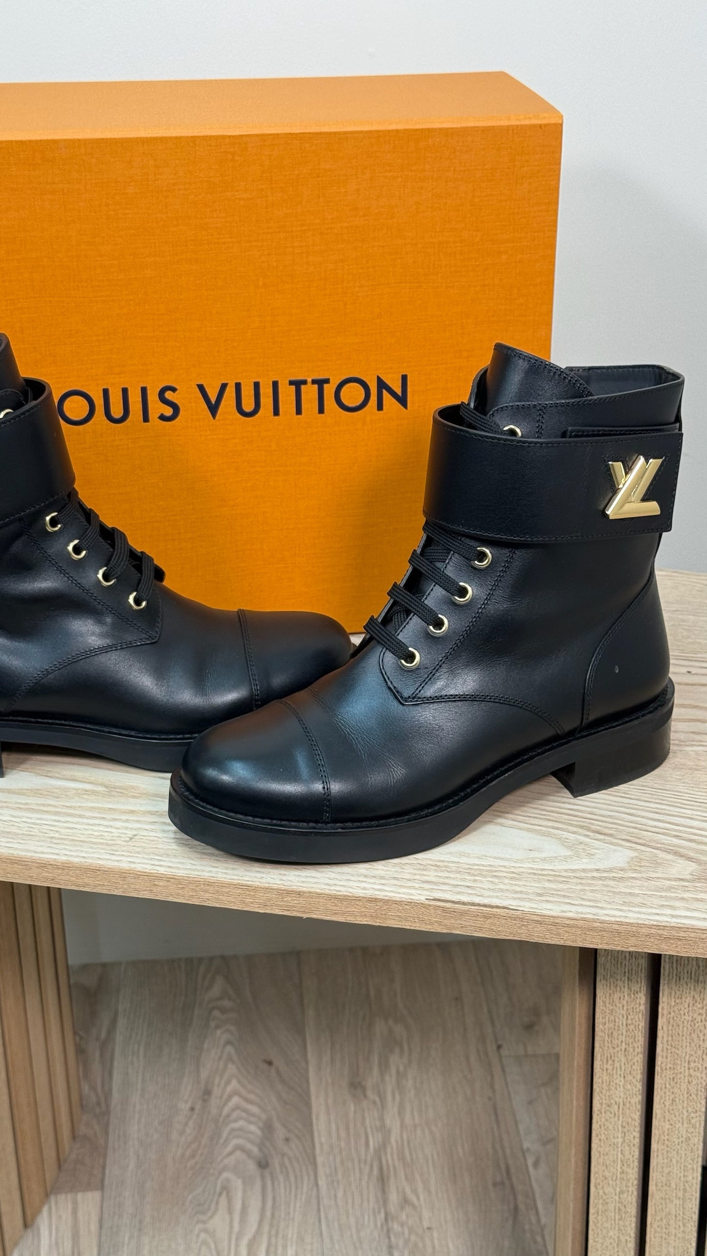 Louis Vuitton Black Wonderland Flat Ranger Boot-UK5