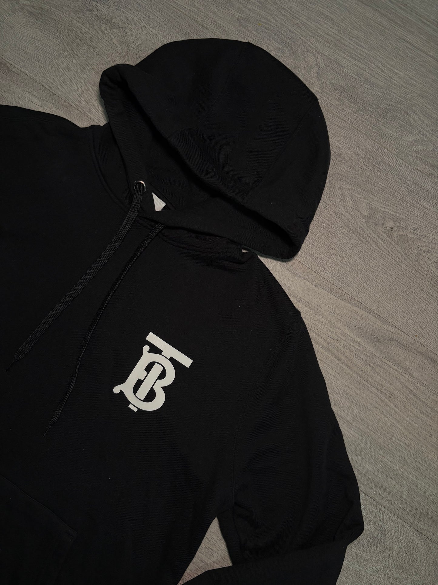 Burberry Monogram Motif ‘TB’ Cotton Hoodie – Medium
