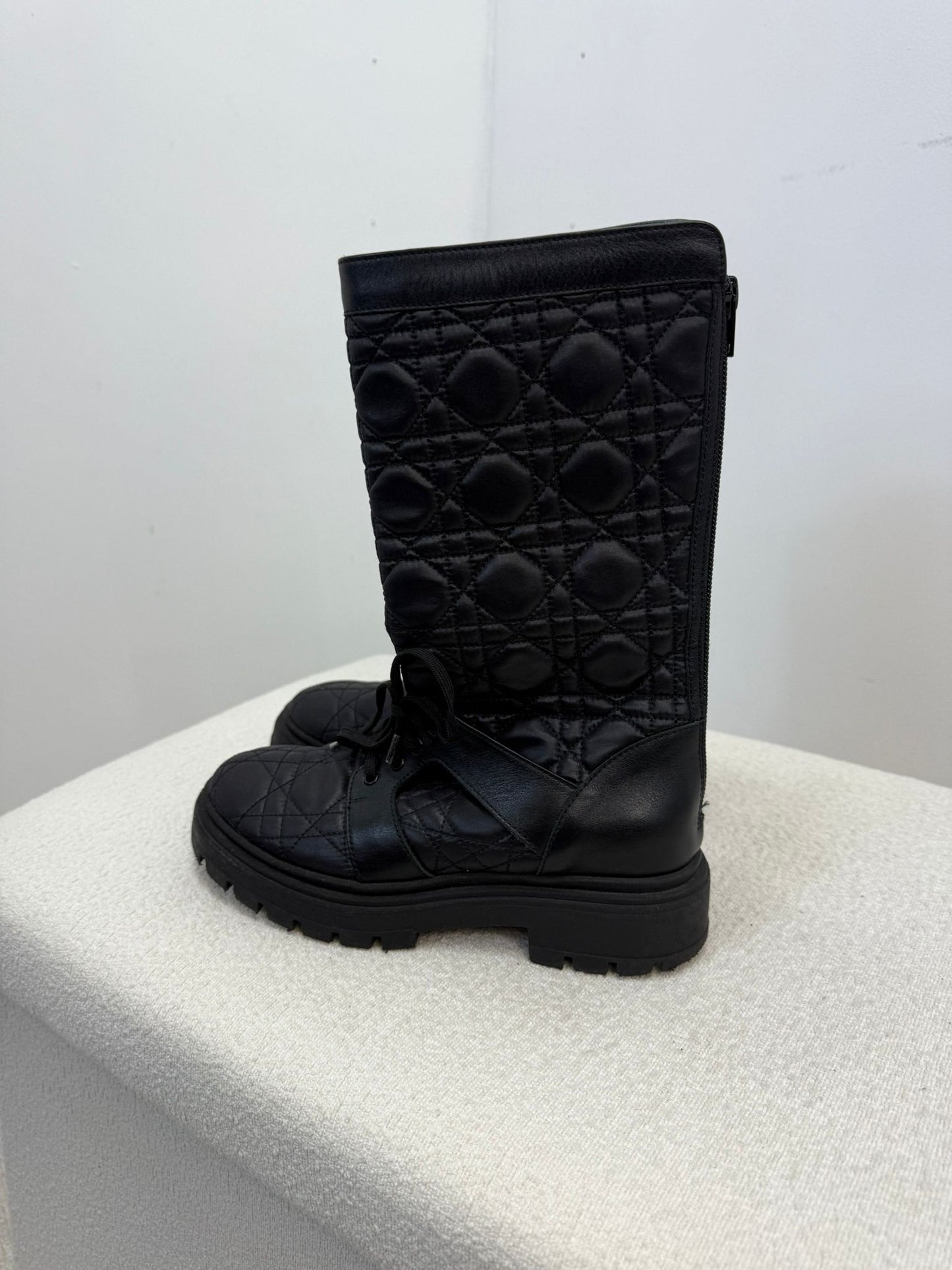 Kids Dior Black Cannage Technical Fabric Boots- Eu 33/ UK 1