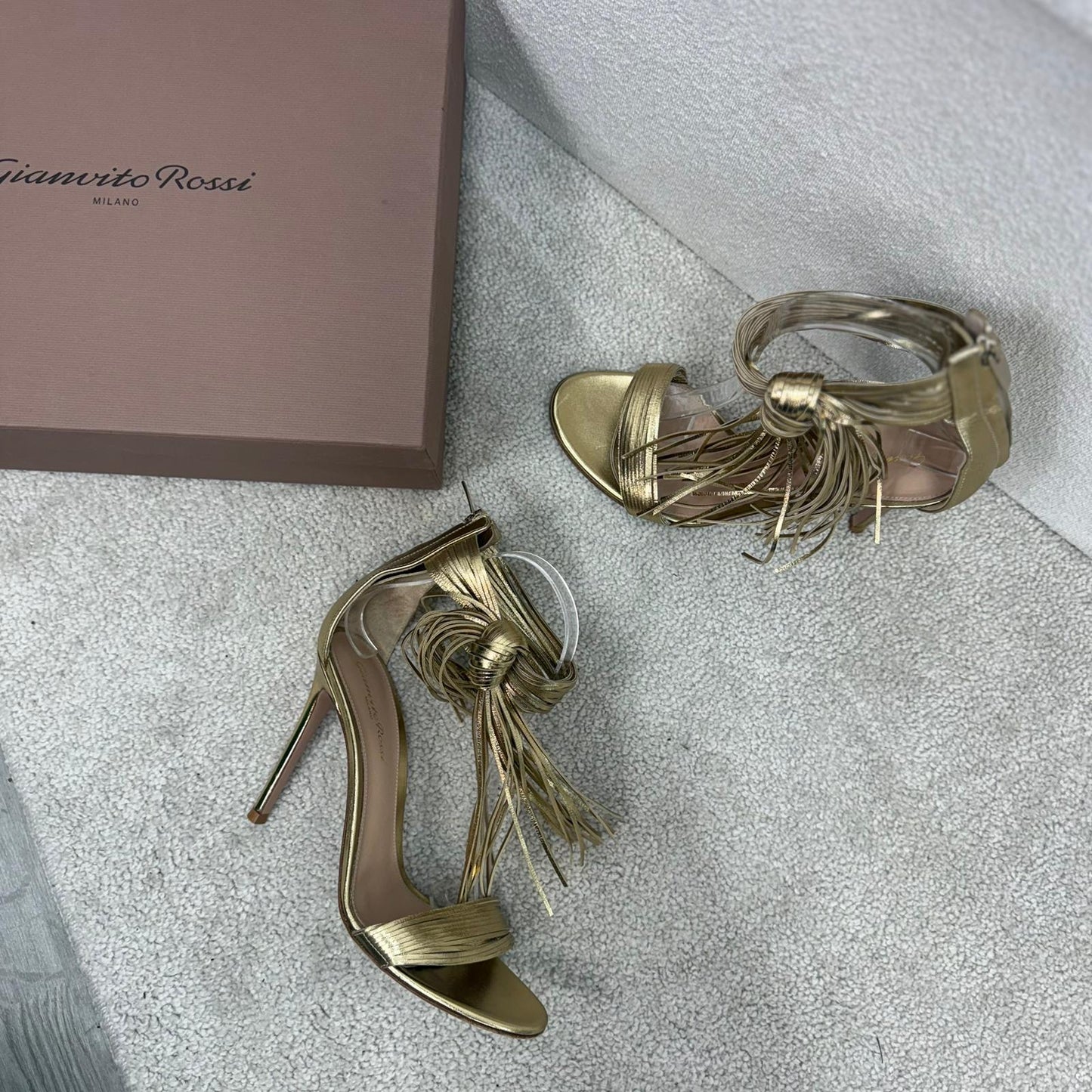 Gianvito Rossi Gold Tassel 'Noelle' Heels - UK 6