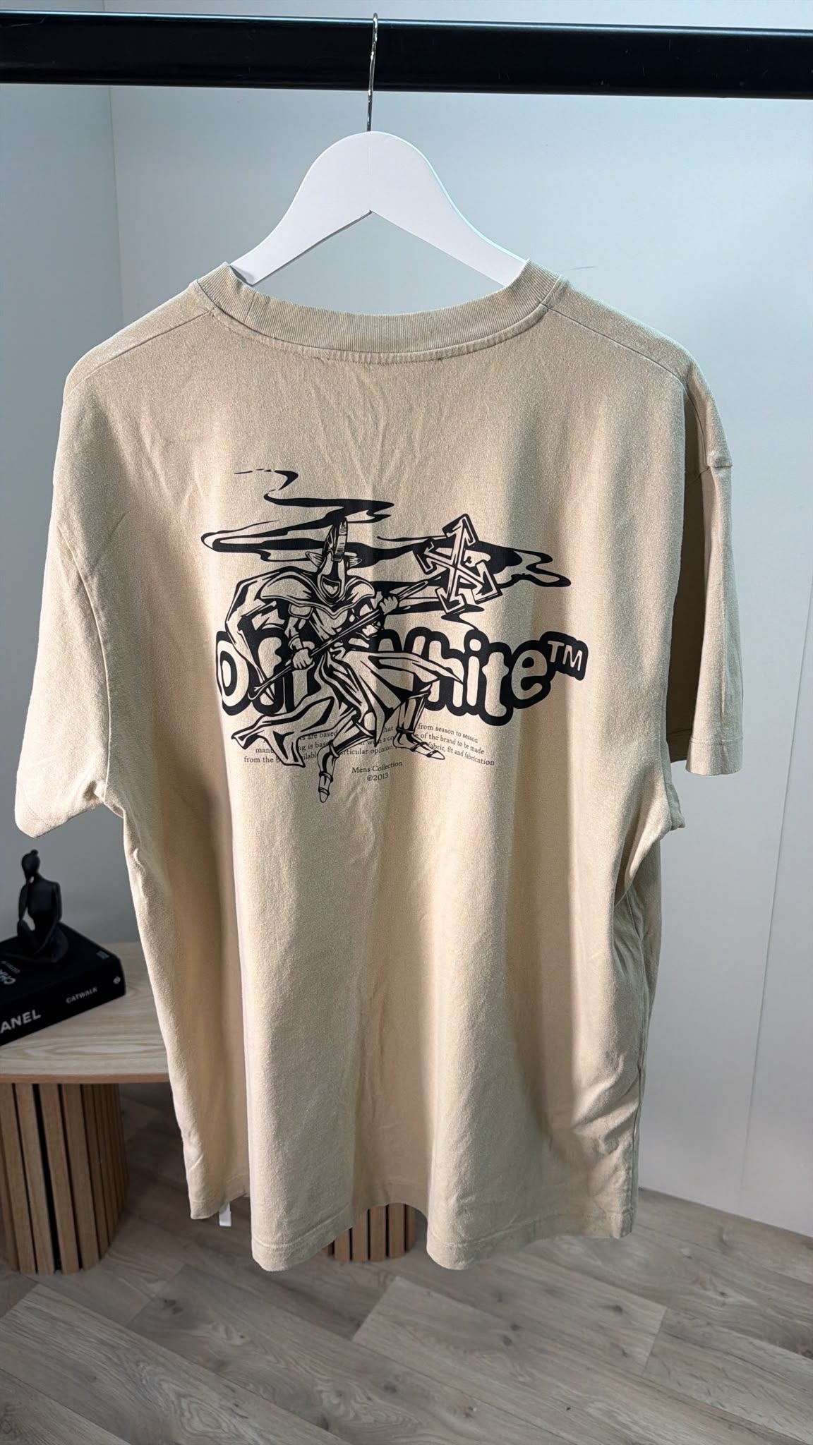 Off-White Cream Warrior Logo T-Shirt – Medium
