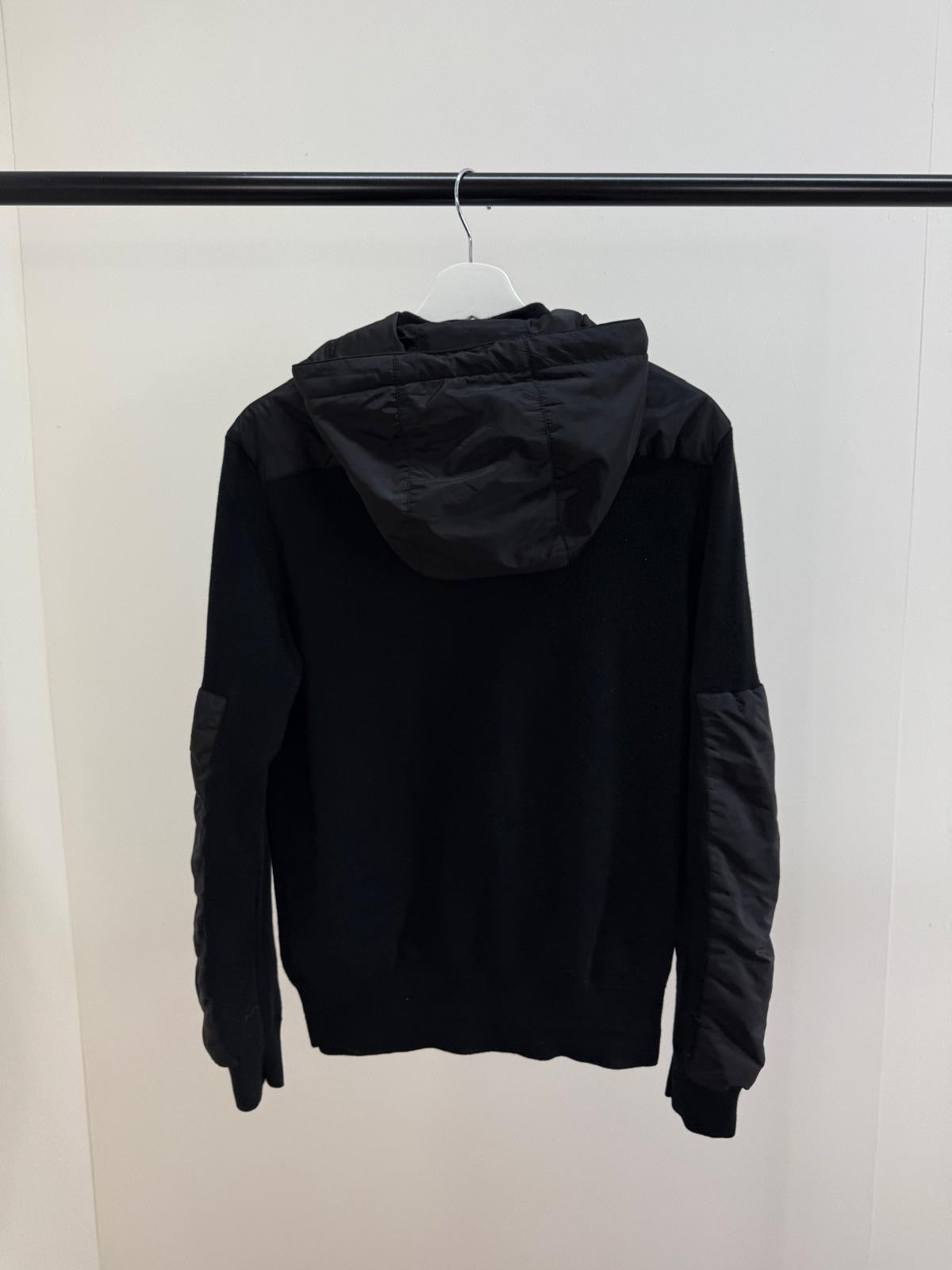 Prada Black Re-Nylon Fleece Hooded Jacket -50/M