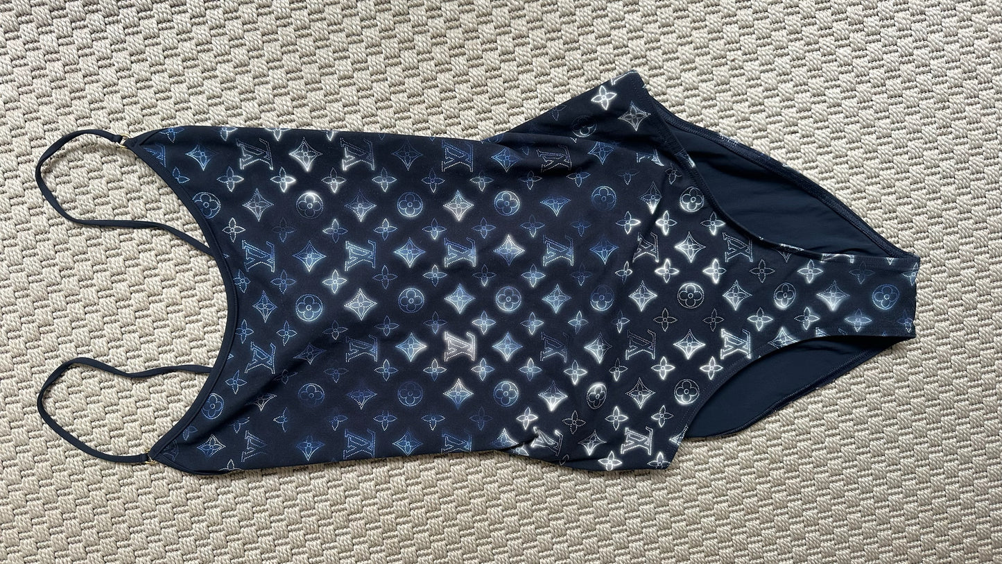 Louis Vuitton Blue Mahina Monogram One Piece Swimsuit-40/UK10