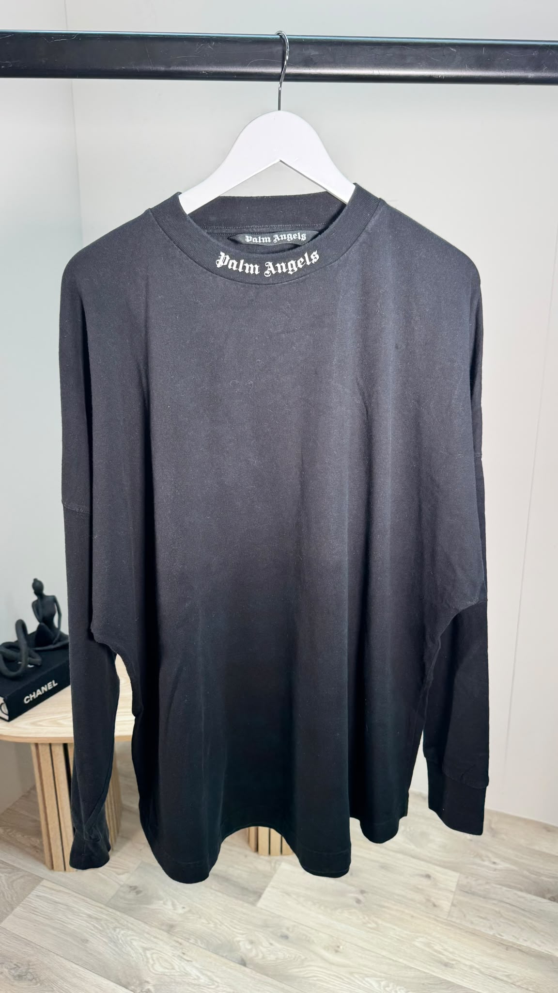 Palm Angels Black Long Sleeve Logo Top – XL