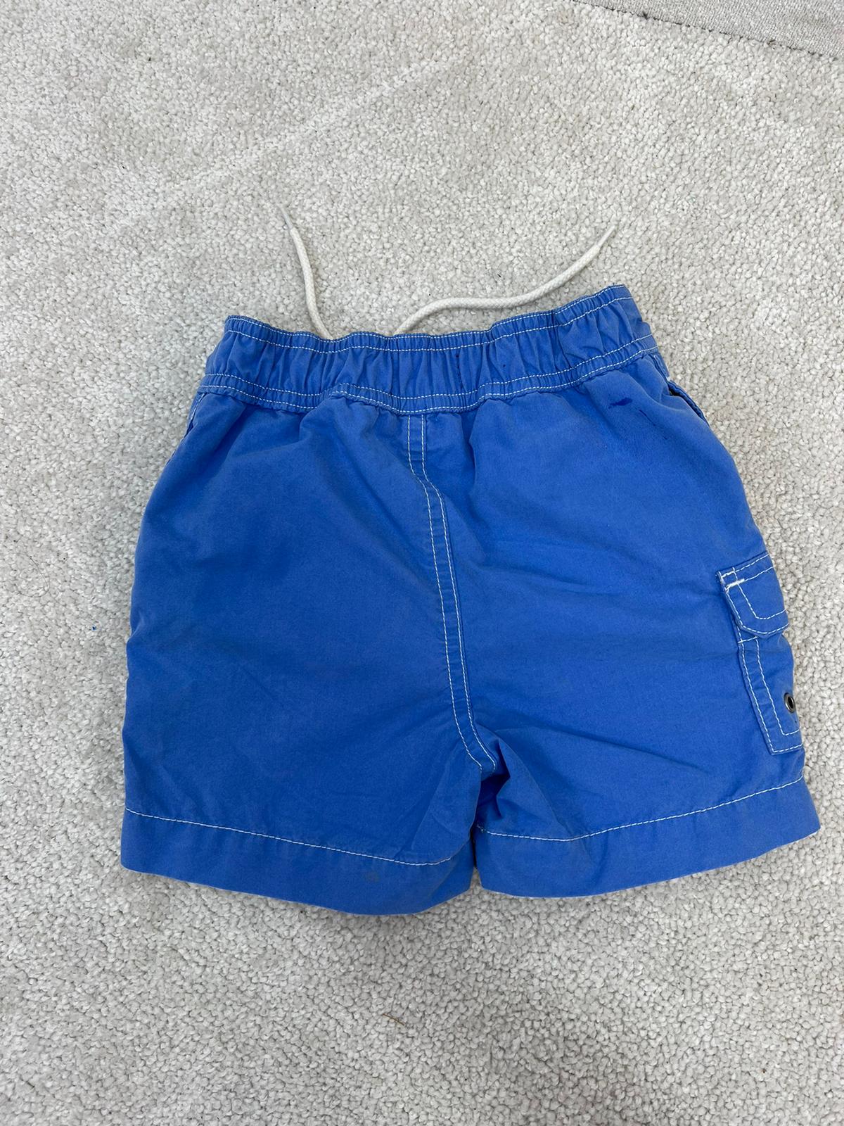 Kids Ralph Lauren Blue Yellow logo Swimshorts - Age 9M