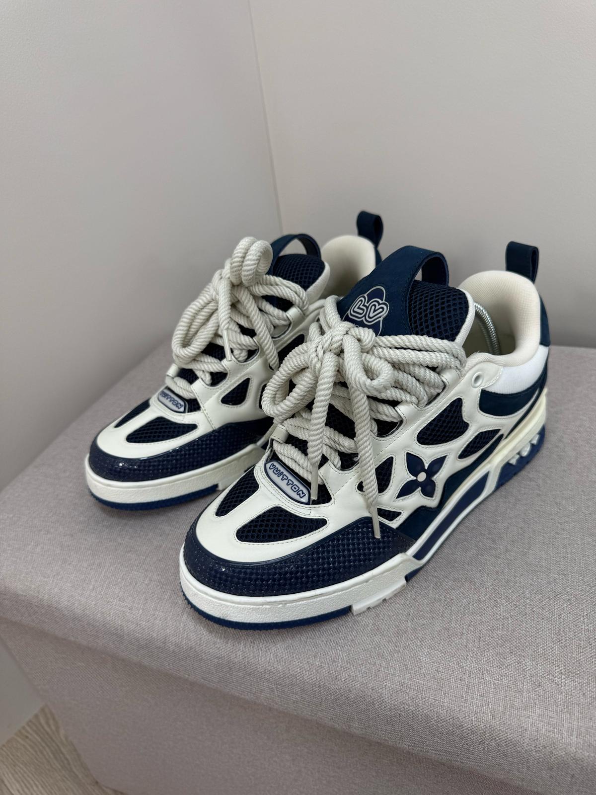 Louis Vuitton Blue White Lv Skate Trainer- UK 7.5