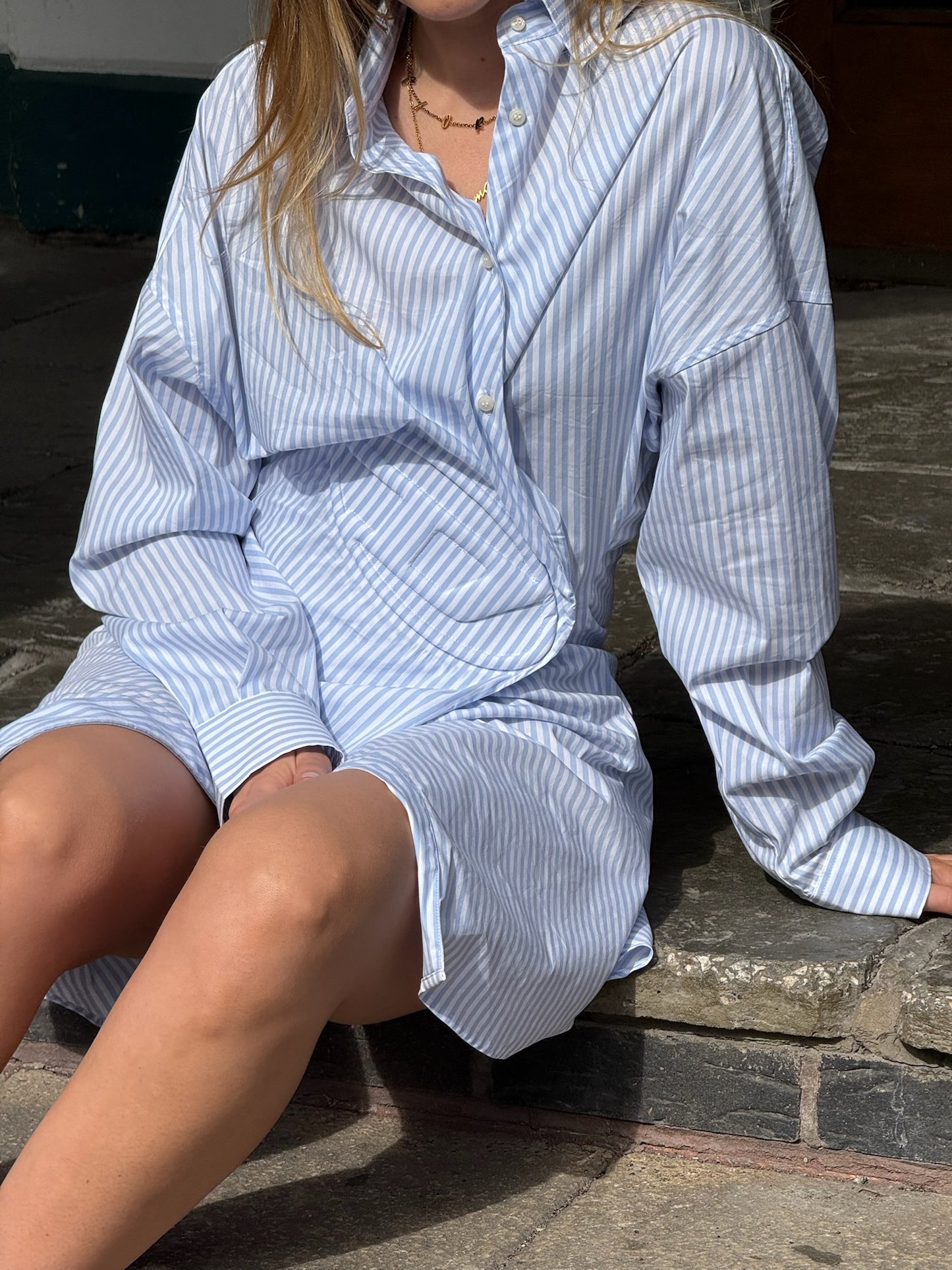 Diesel Blue White Stripe Shirt Dress, Brand New In Tags - UK 10/12