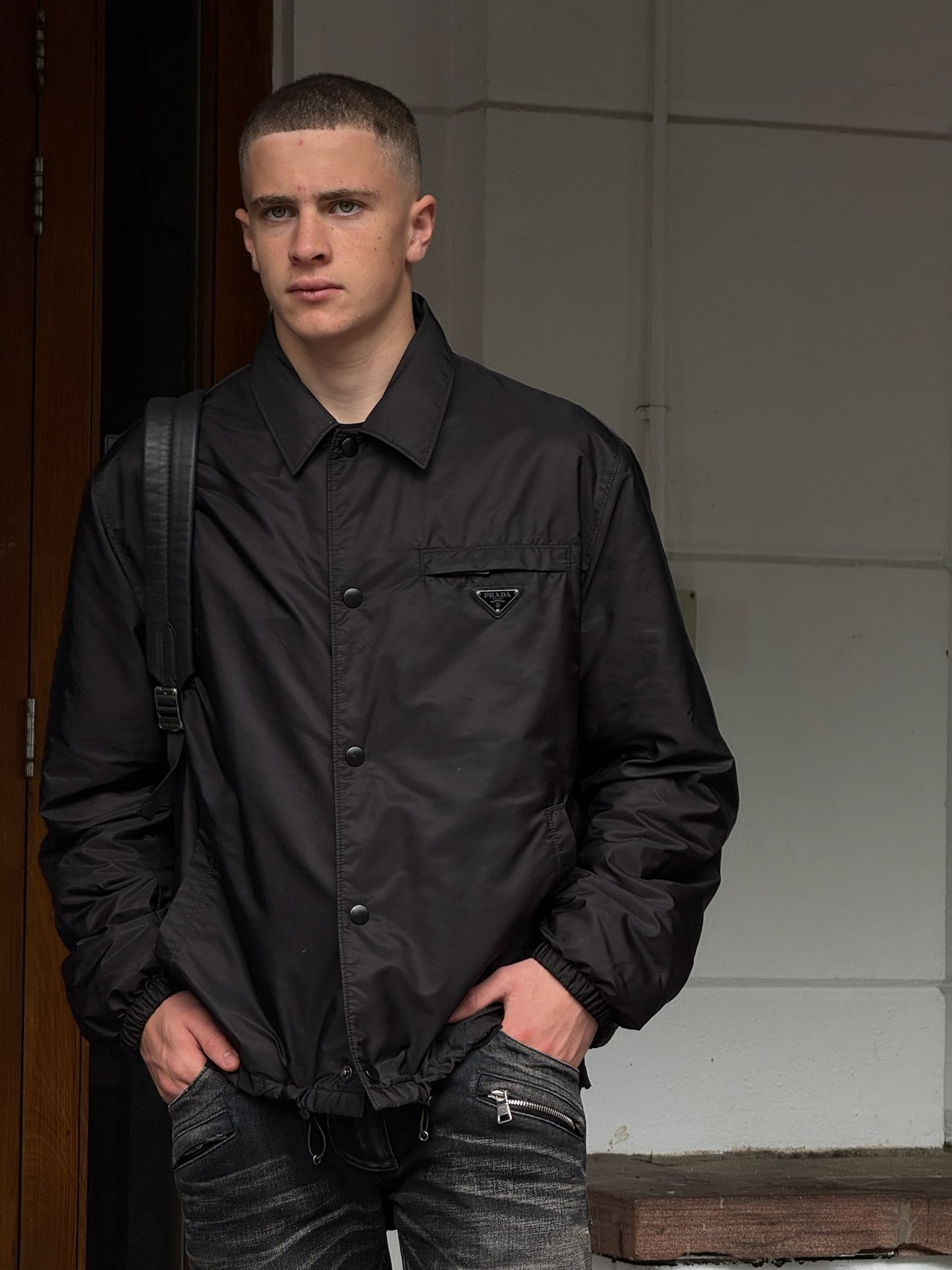 Prada Black Re-Nylon blouson Zip Up Jacket -52/XL