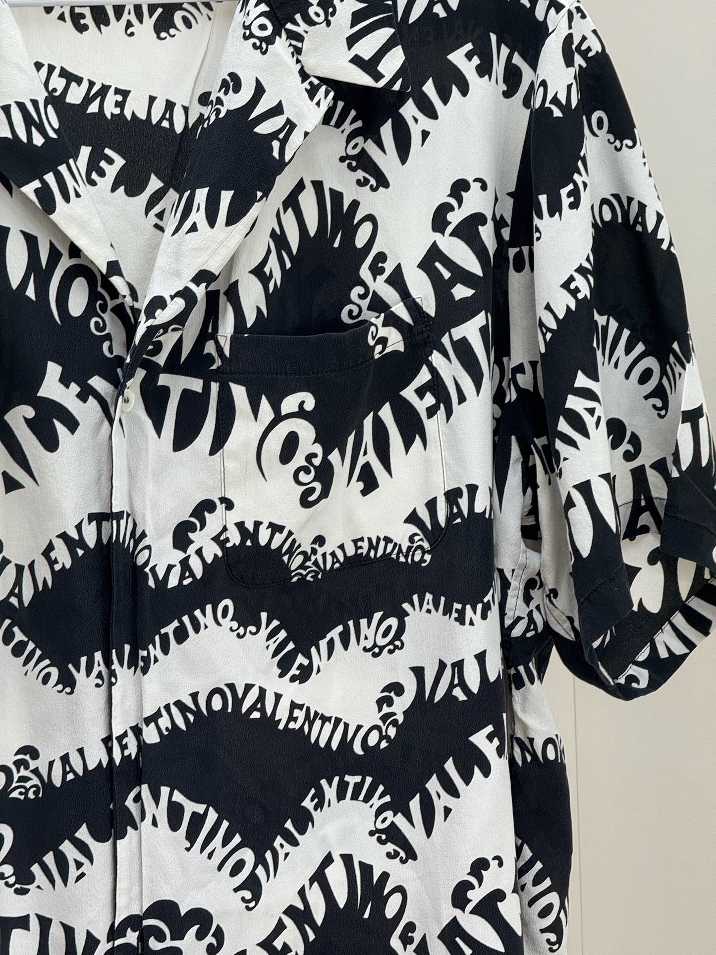 Valentino Black White Multi Logo Shirt - 48/Medium