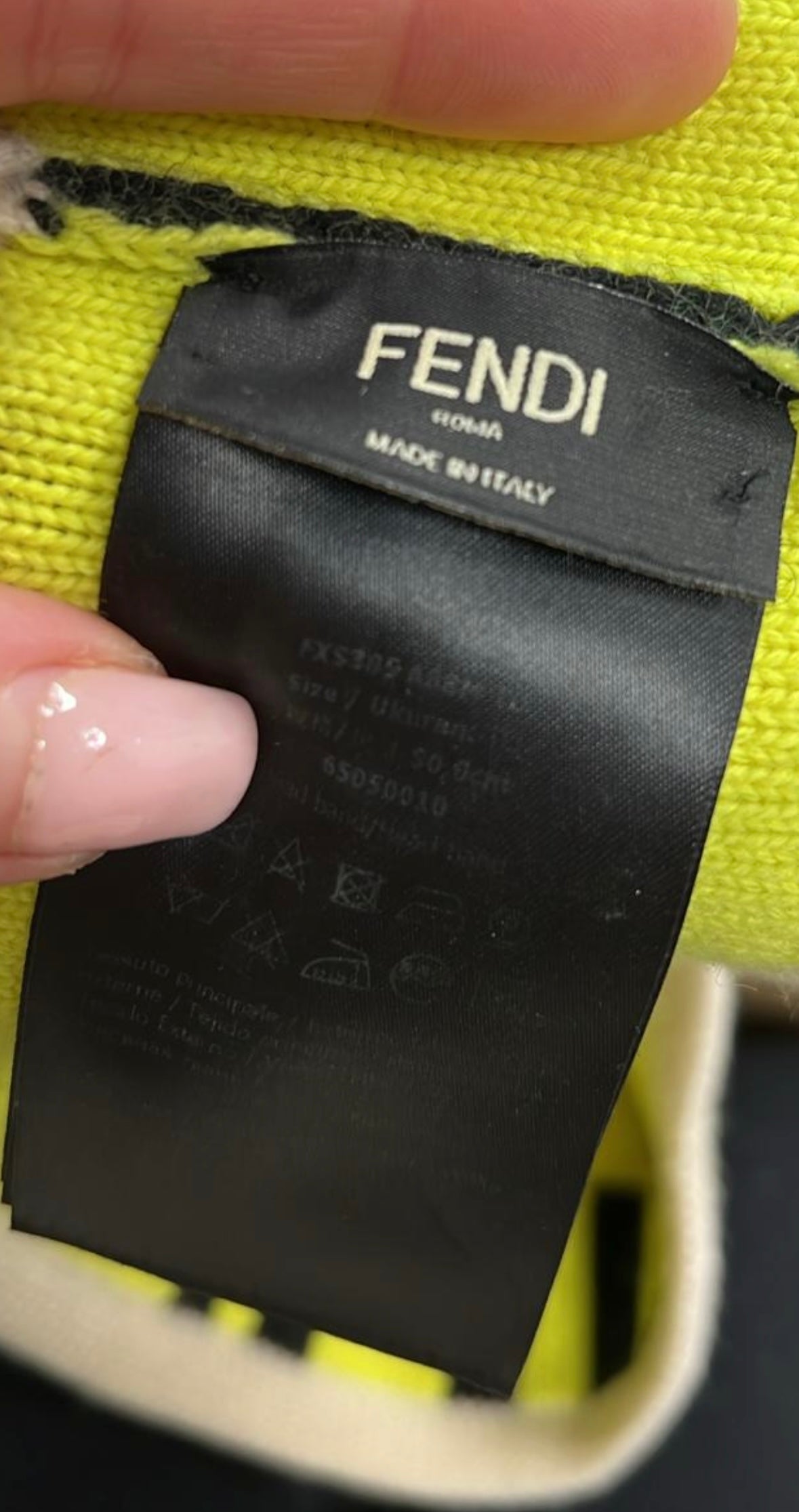 Fendi Black Yellow Head Scalf