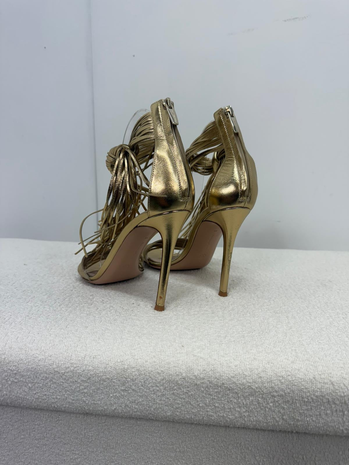 Gianvito Rossi Gold Tassel 'Noelle' Heels - UK 6
