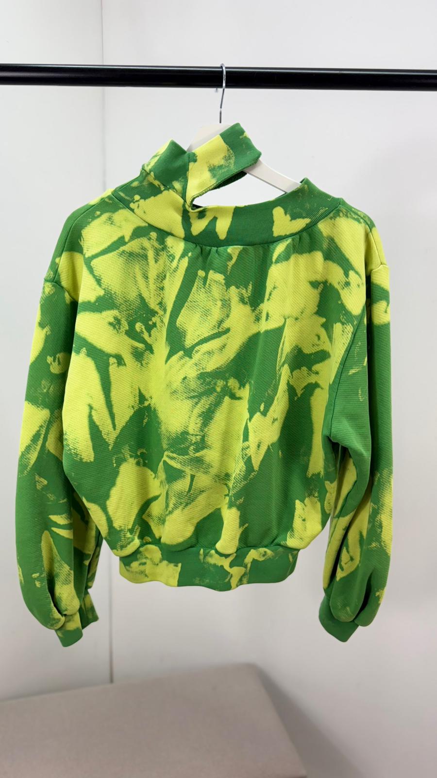 Off-White Green Tie Die Logo Jumper - Small