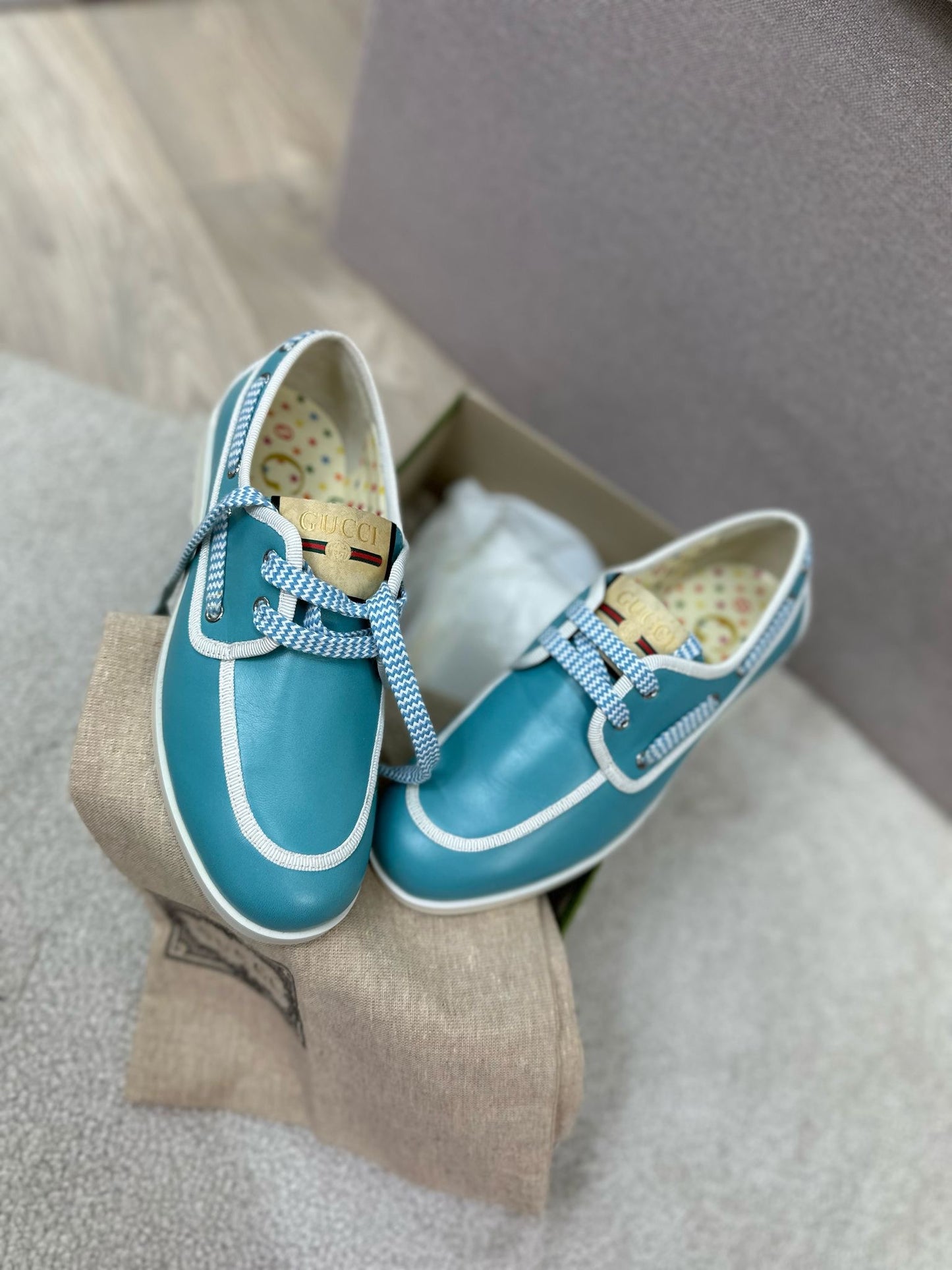Kids Gucci Blue Boat Shoes - Brand New In box Eu 33