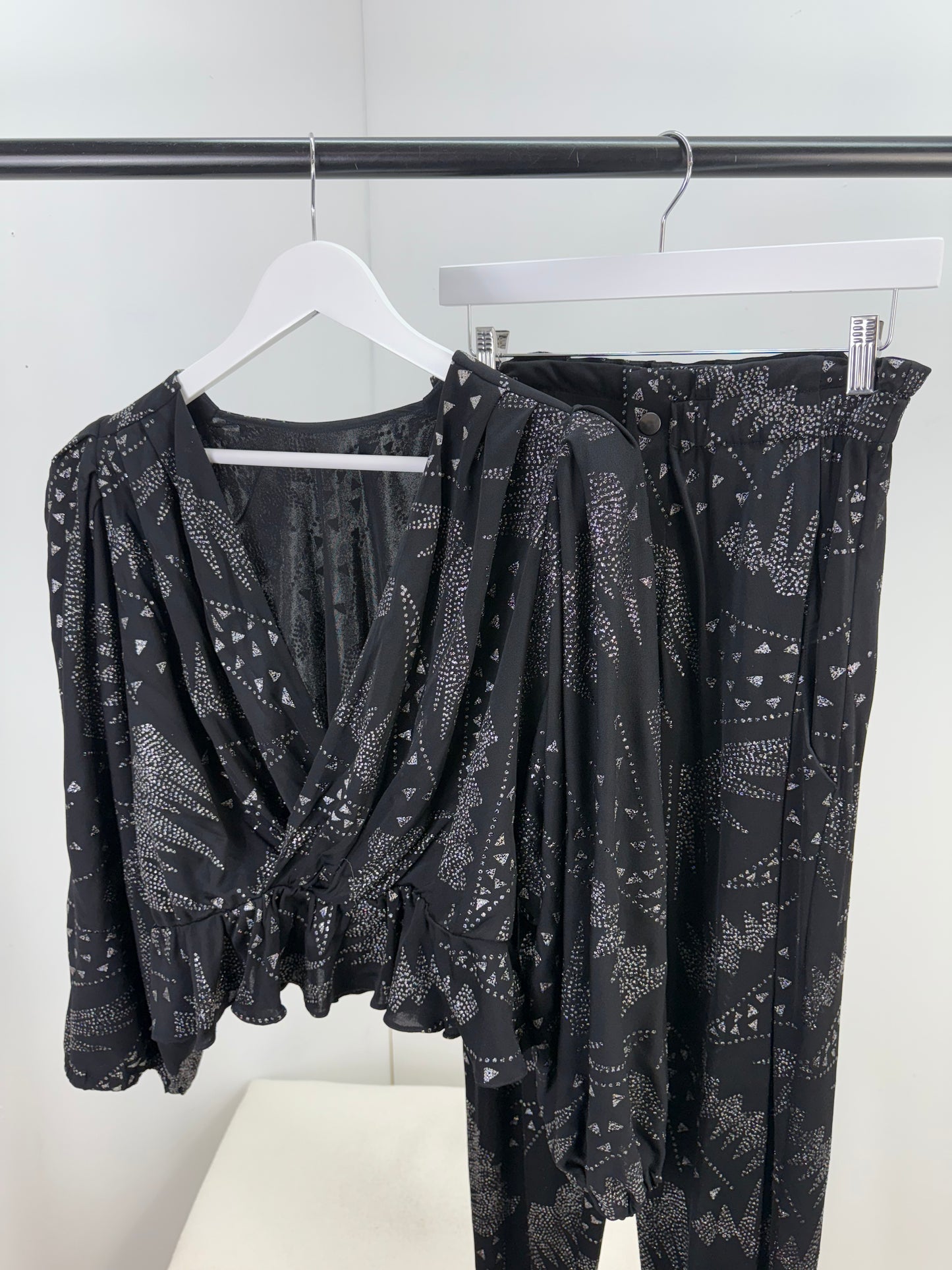 Isobel Marant Black & Silver Detail Trouser Co-Ord - UK 8