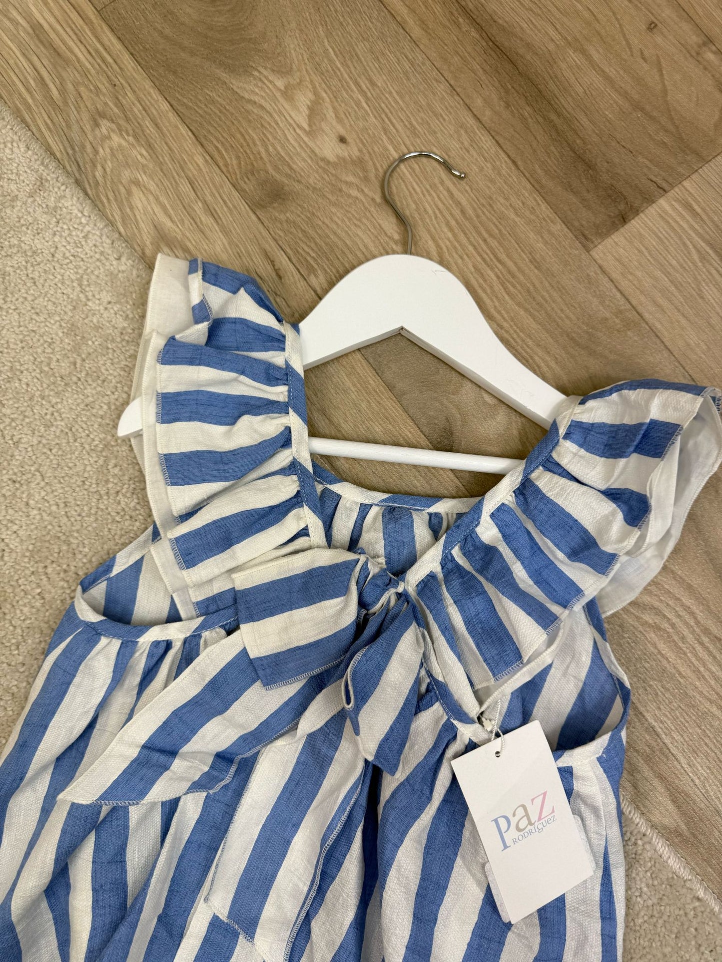Kids Paz Blue White Stripe Top-Age 6 New In Tags