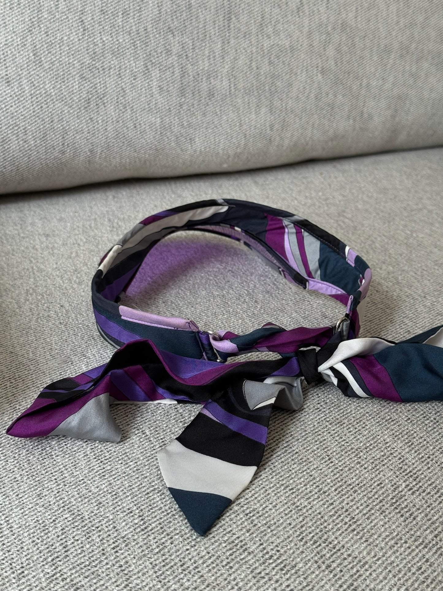 Pucci Printed silk-twill and PVC visor in purple