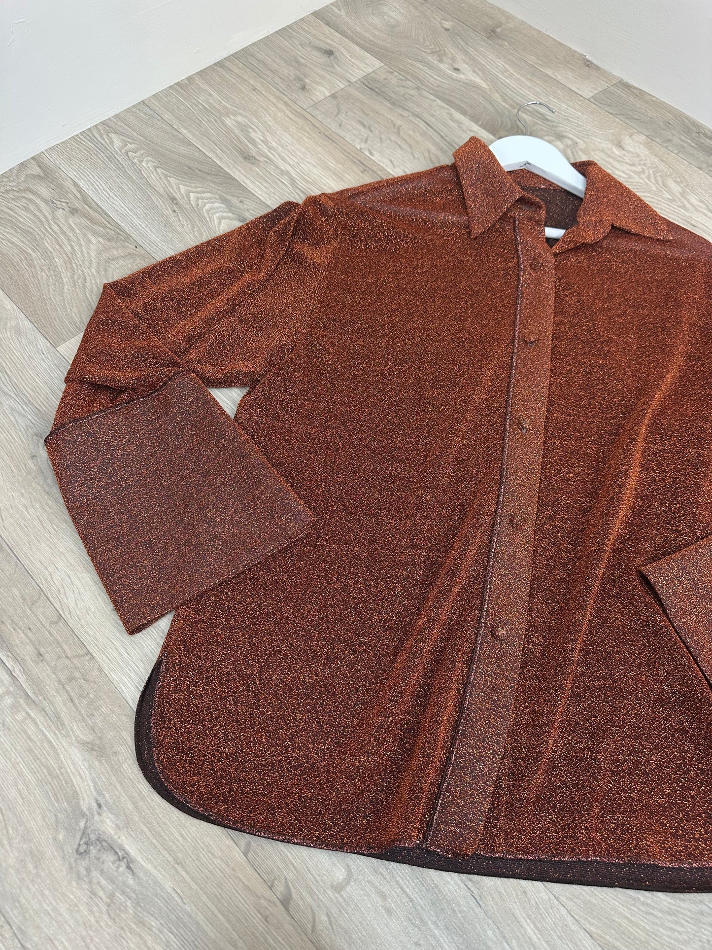 Oséree Bronze Glitter Lumier Shirt S-M