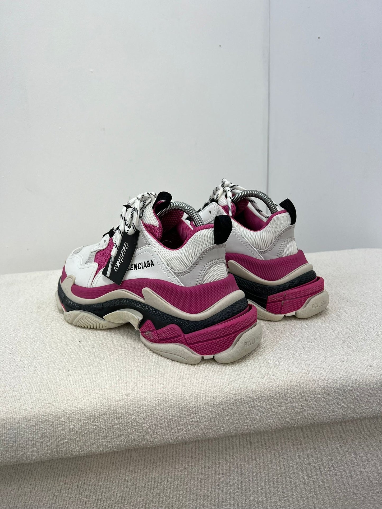 Balenciaga White And Pink Triple S Trainers , Brand New- UK 4