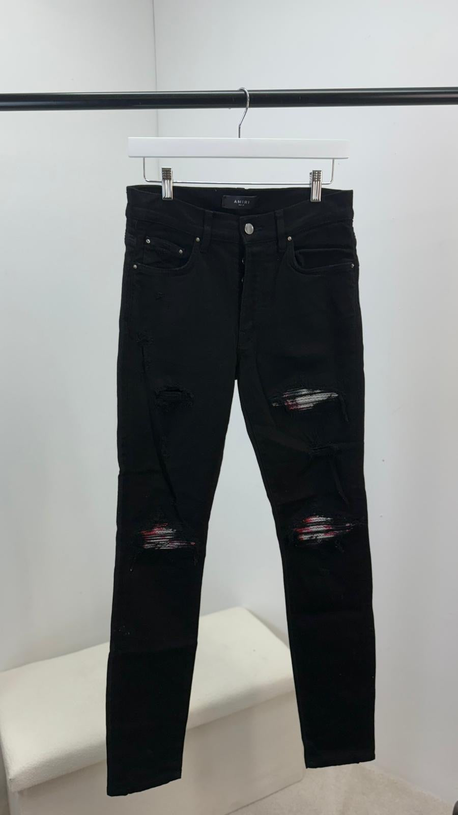 Amiri Black Pink MX1 Ripped Jeans -30