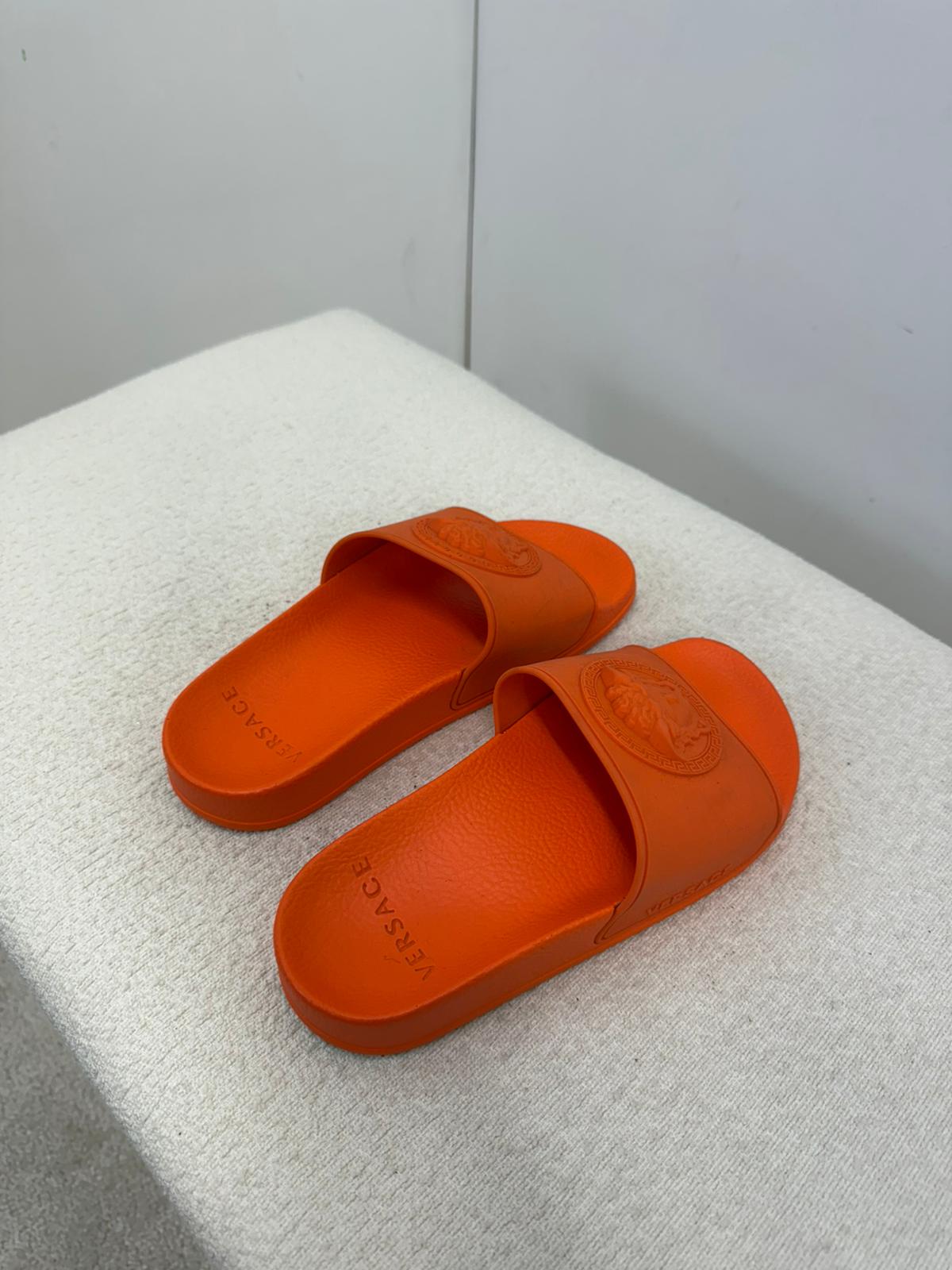 Kids Versace Orange Medusa Slider - EU 35 UK 2.5