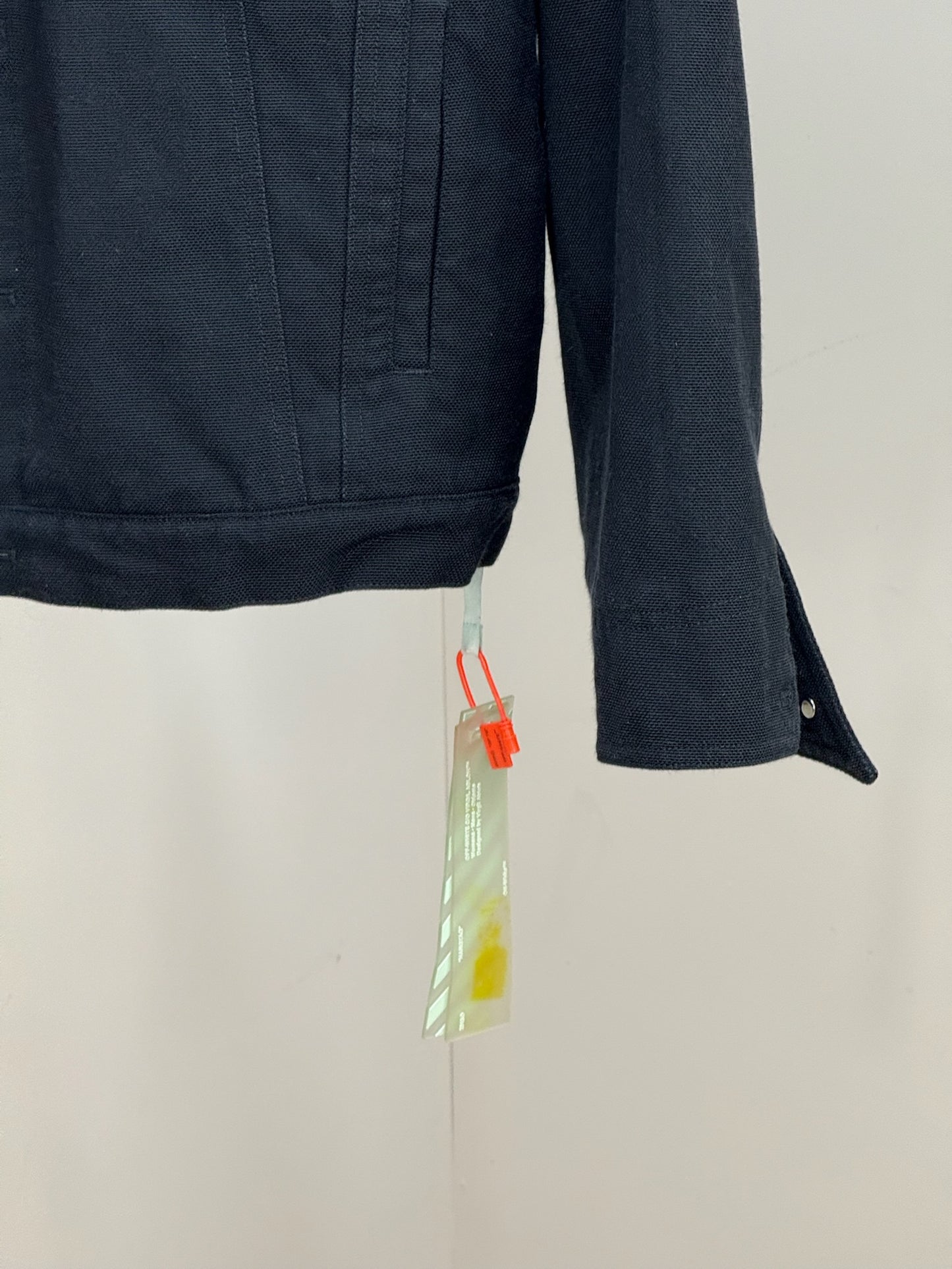 Off-White Black Denim University Key OFF- Logo Jacket - MEDIUM