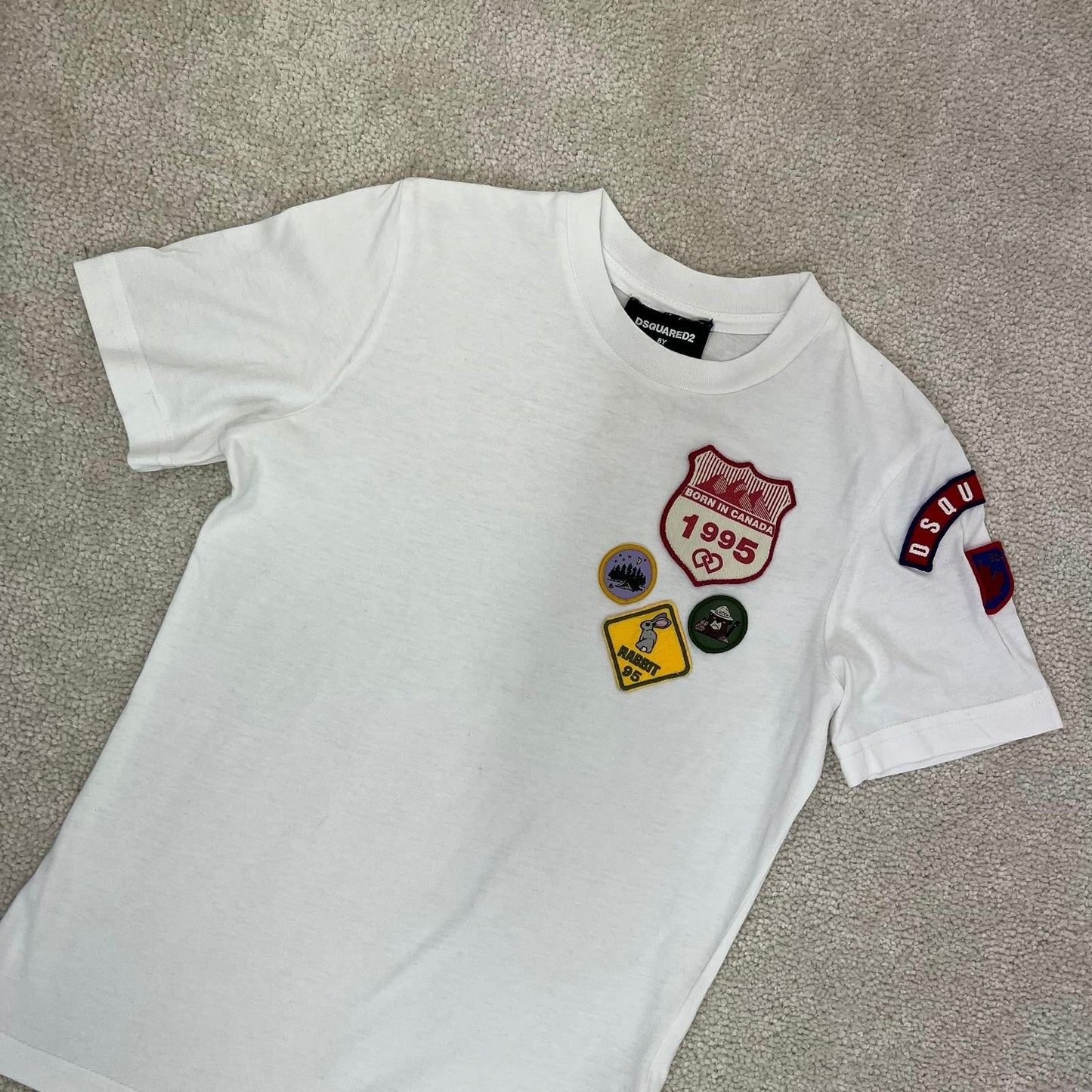 Kids Dsquared2 white born in canada badge t-shirt - Age 8, Small Fit