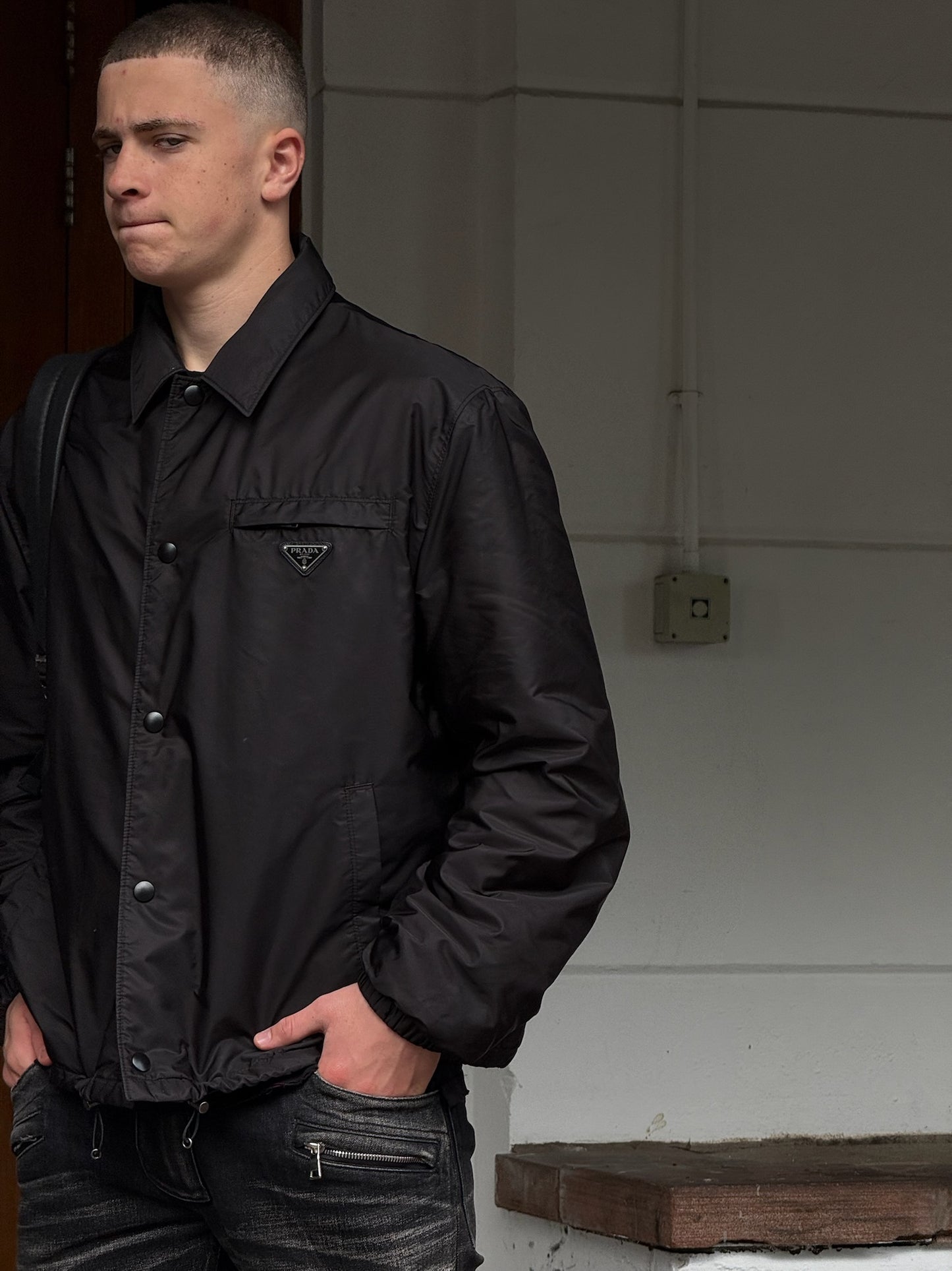Prada Black Re-Nylon blouson Zip Up Jacket -52/XL