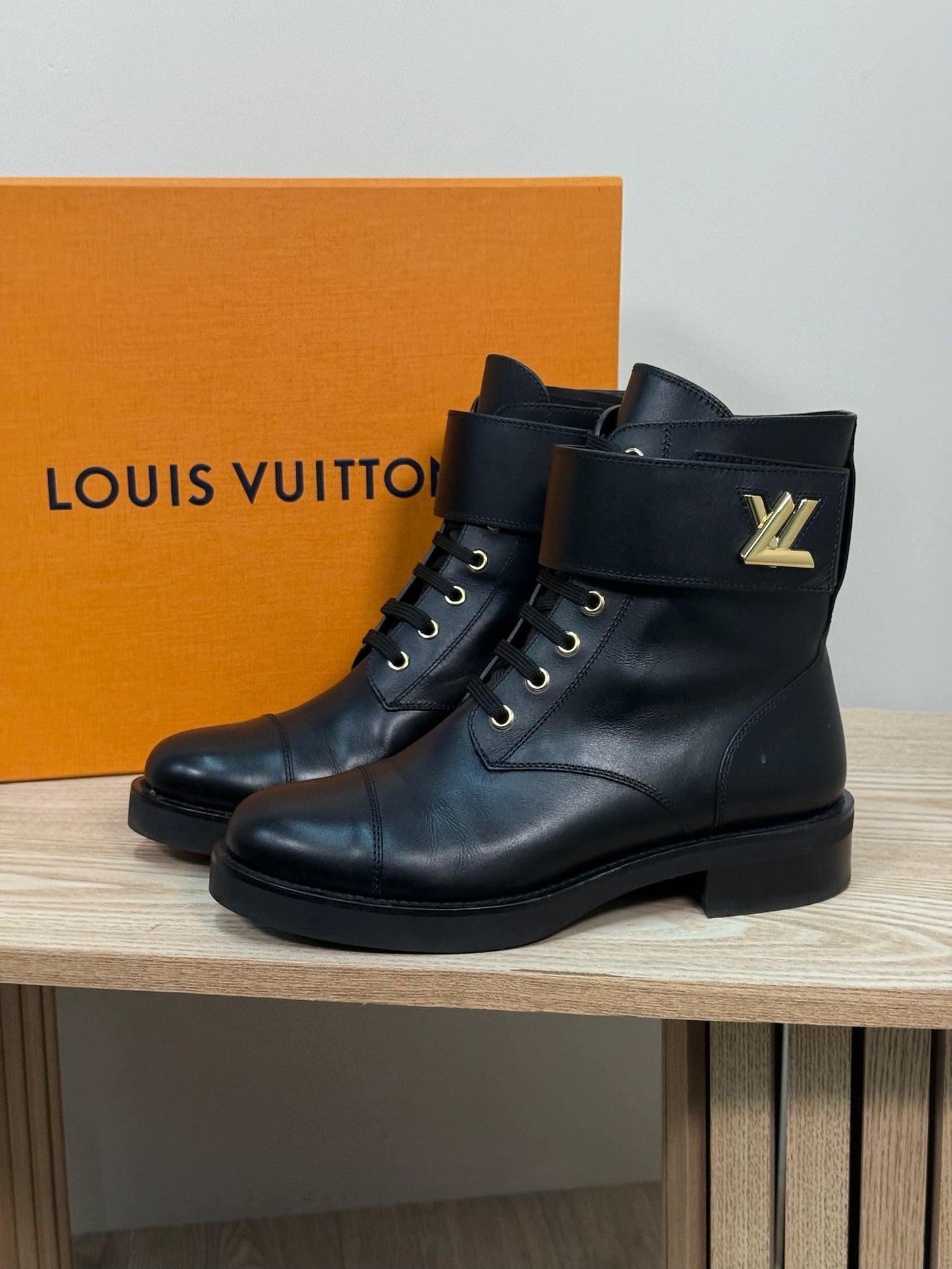 Louis Vuitton Black Wonderland Flat Ranger Boot-UK5