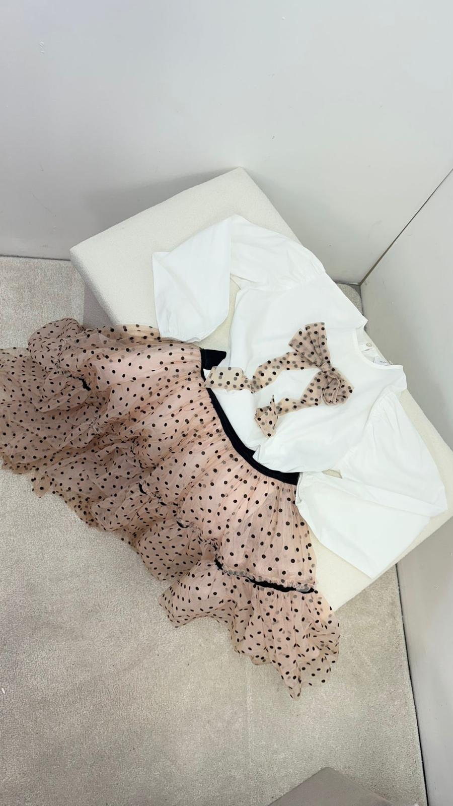 Kids Monalisa White Shirt And Skirt Set - Age 8