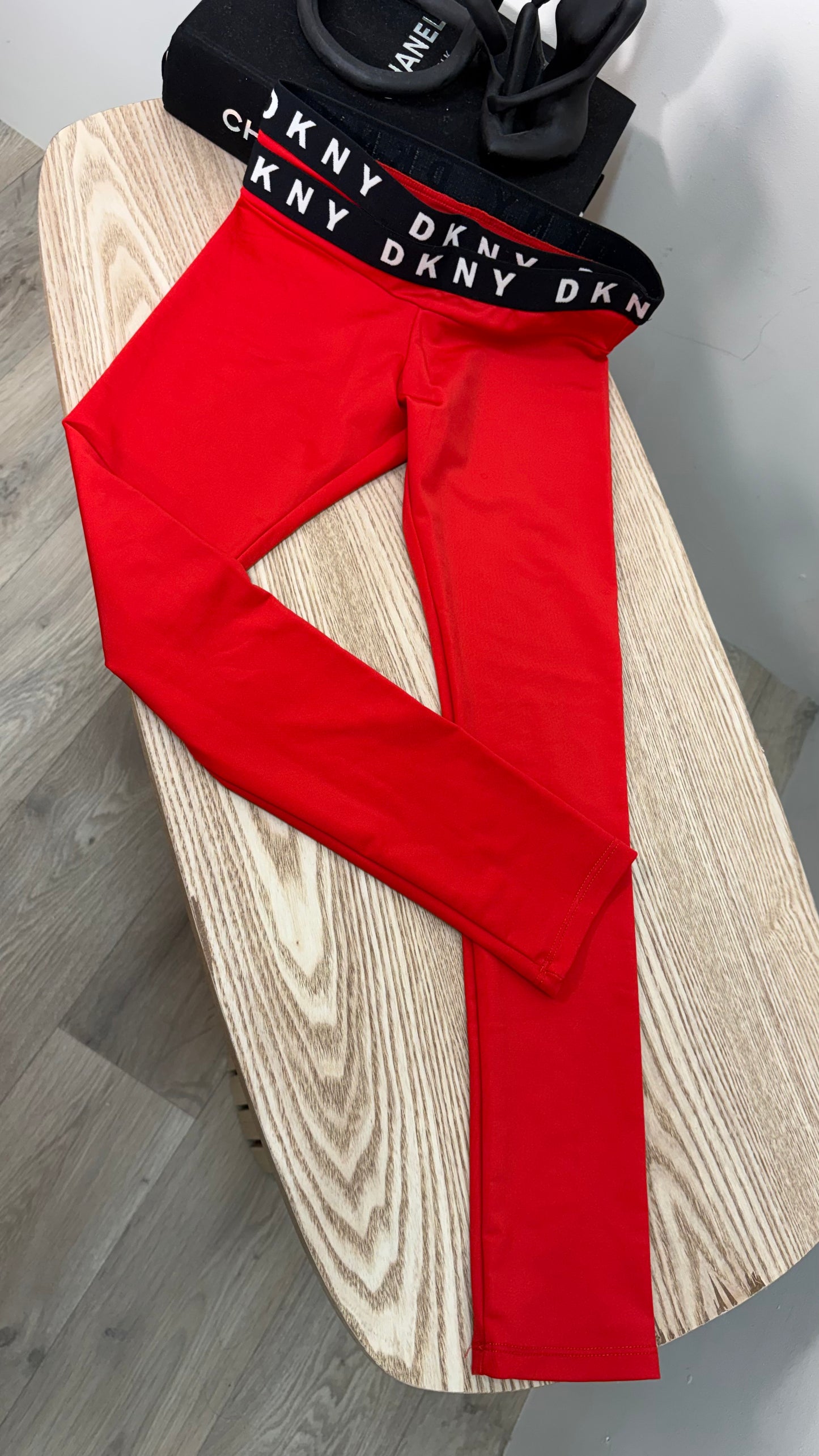 Kids DKNY Red Black Logo Leggings – Age 10