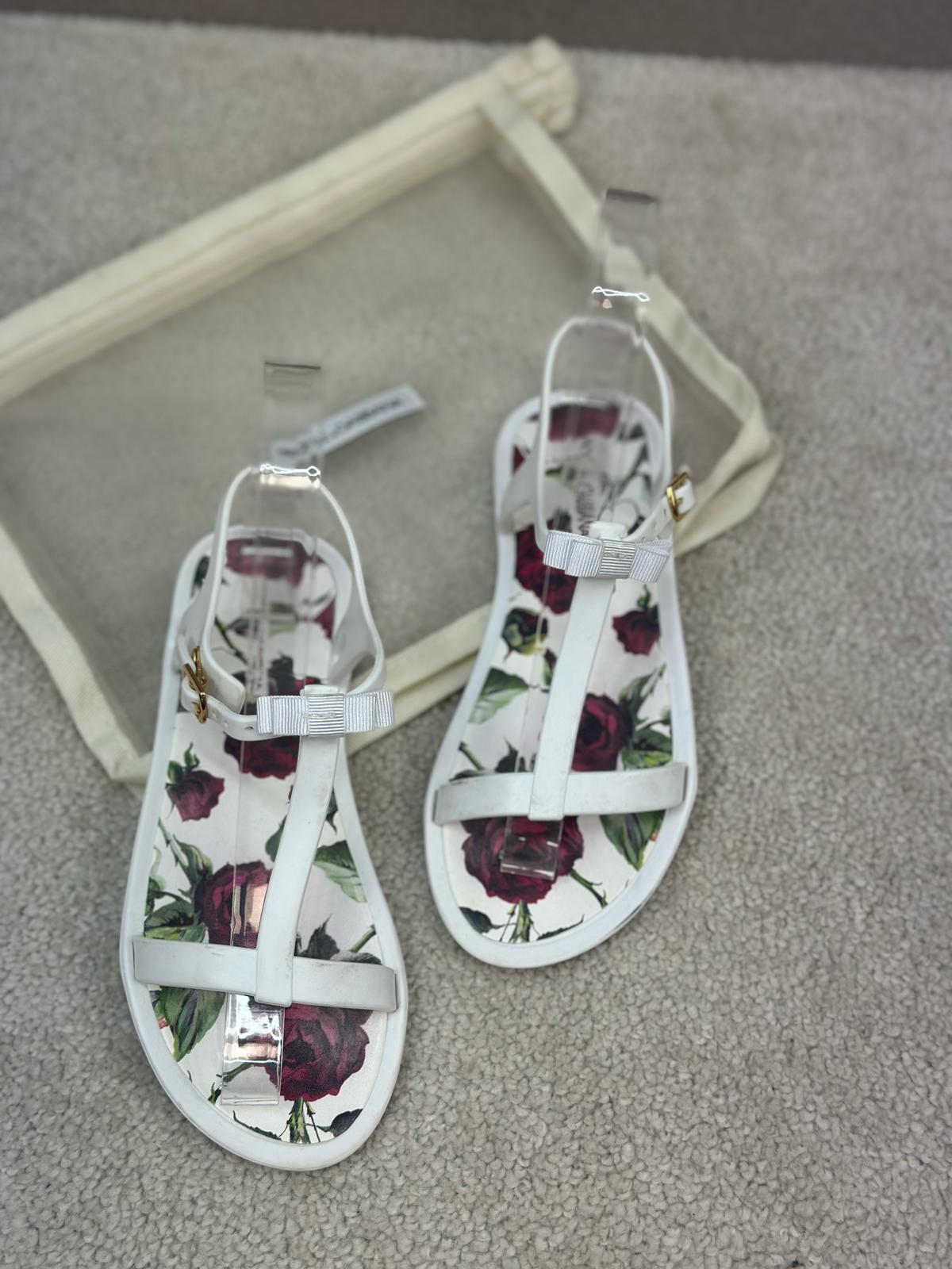 Kids Dolce & Gabbana White Strap Sandal - EU 30